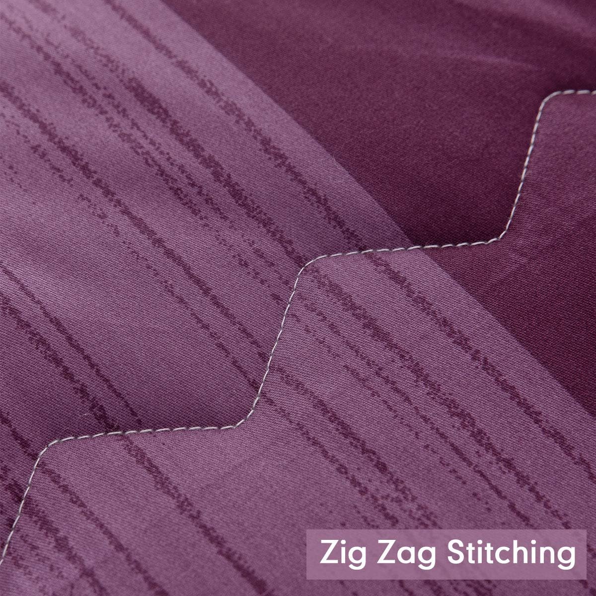 SLEEPBELLA King Size Comforter Set Grey Paisley Purple