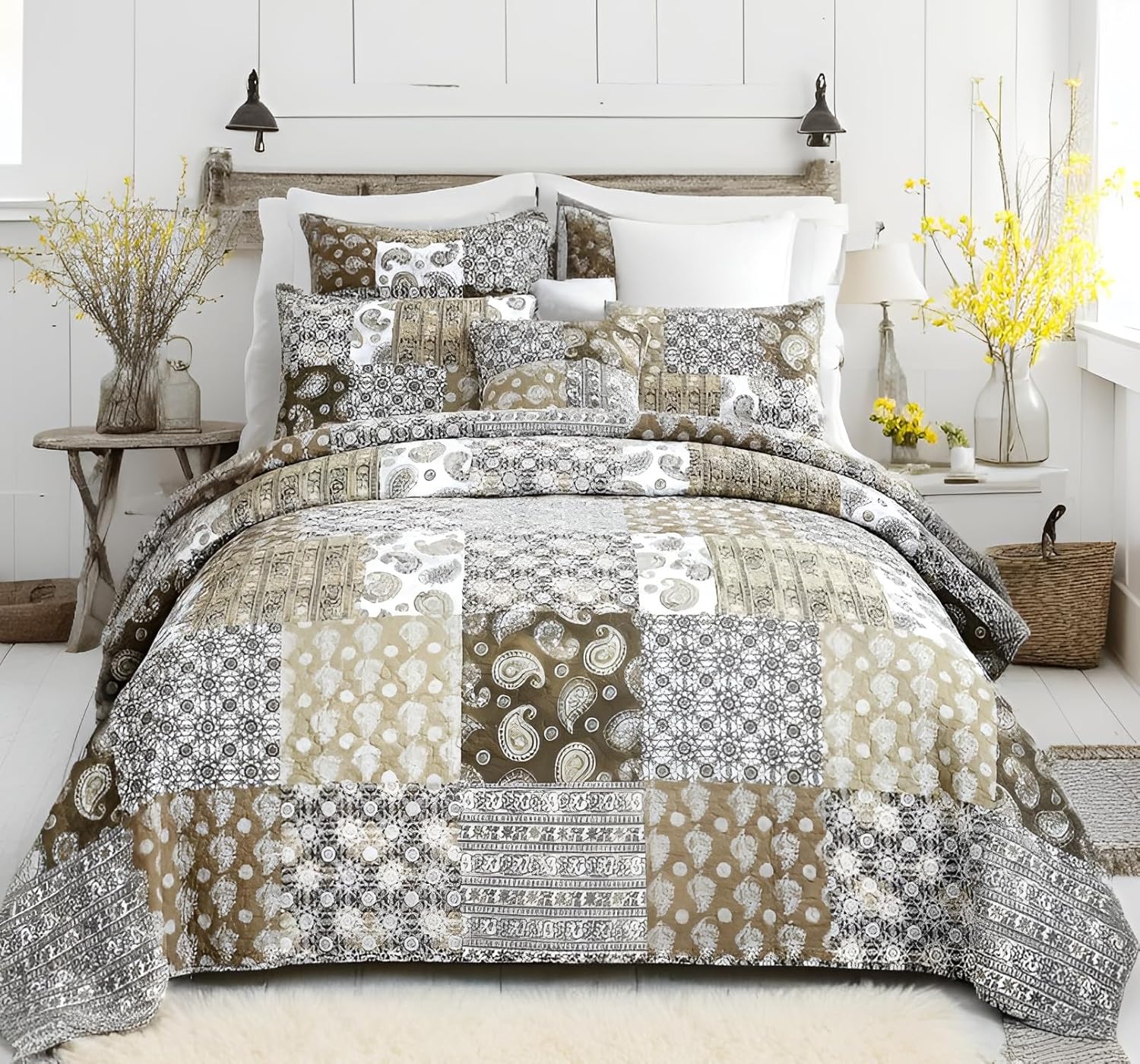 DaDa Bedding Bohemian Cotton Quilt Set - Moroccan Dreams
