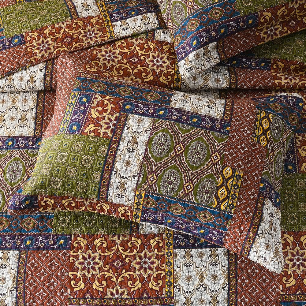 VISIMISI Cotton Reversible Quilt Set King Size