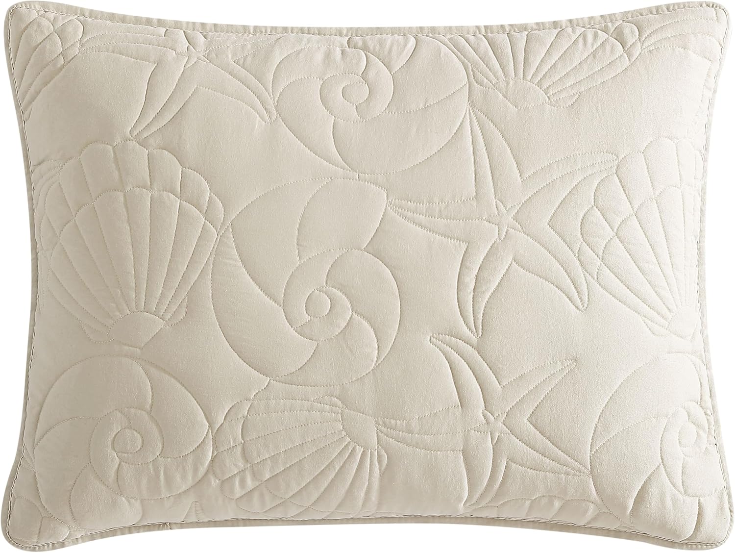 CARIBBEAN JOE King Outlined Shell Quilt Set Coastal Beach Style