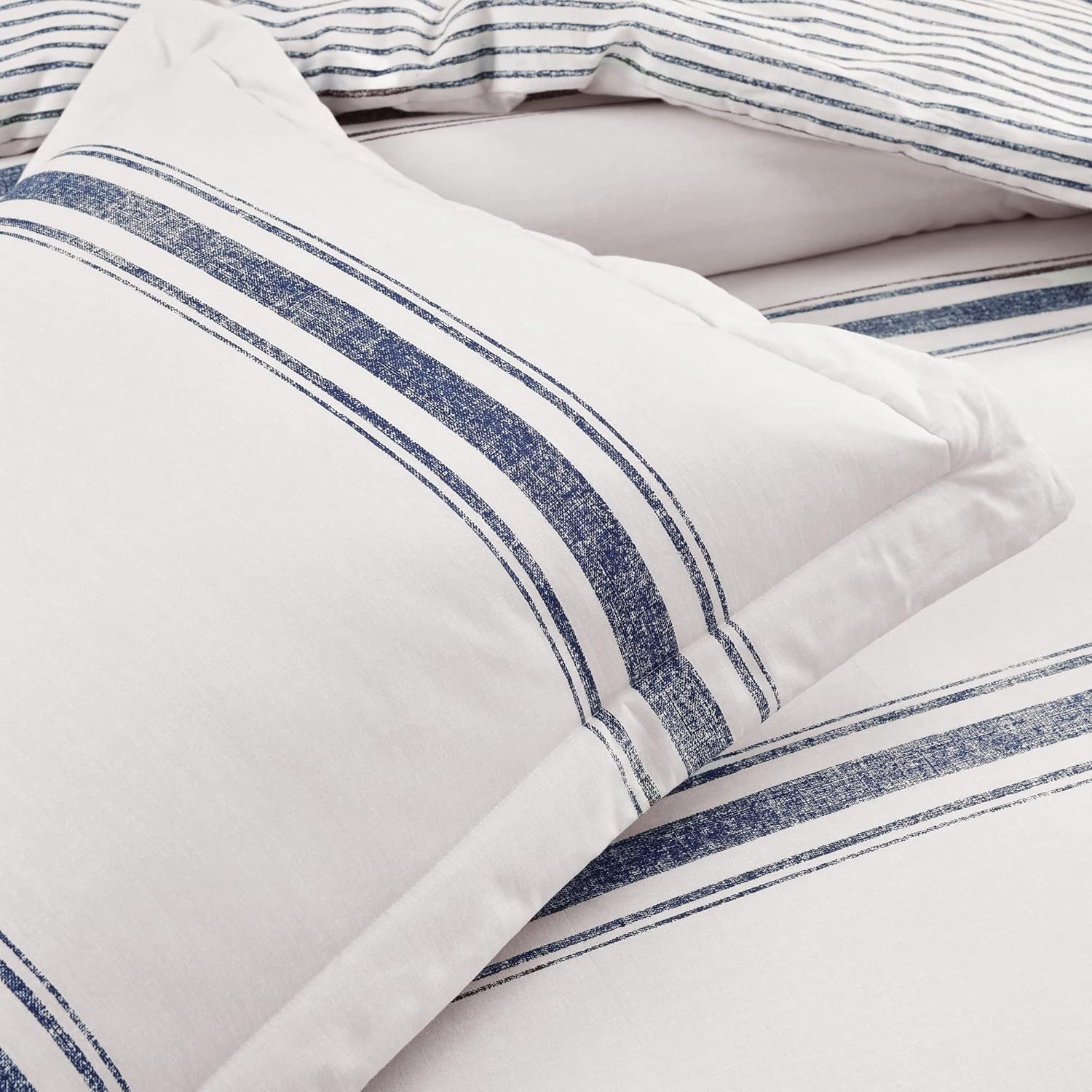 Lush Decor Farmhouse Stripe Reversible Comforter Set