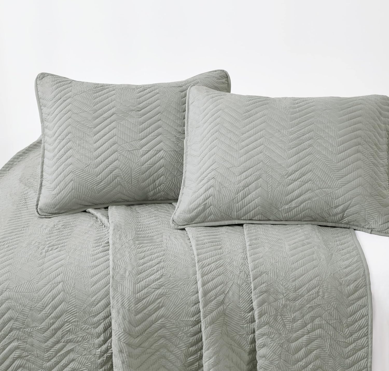 Chezmoi Weaver 3-Piece King Quilt Set in Gray