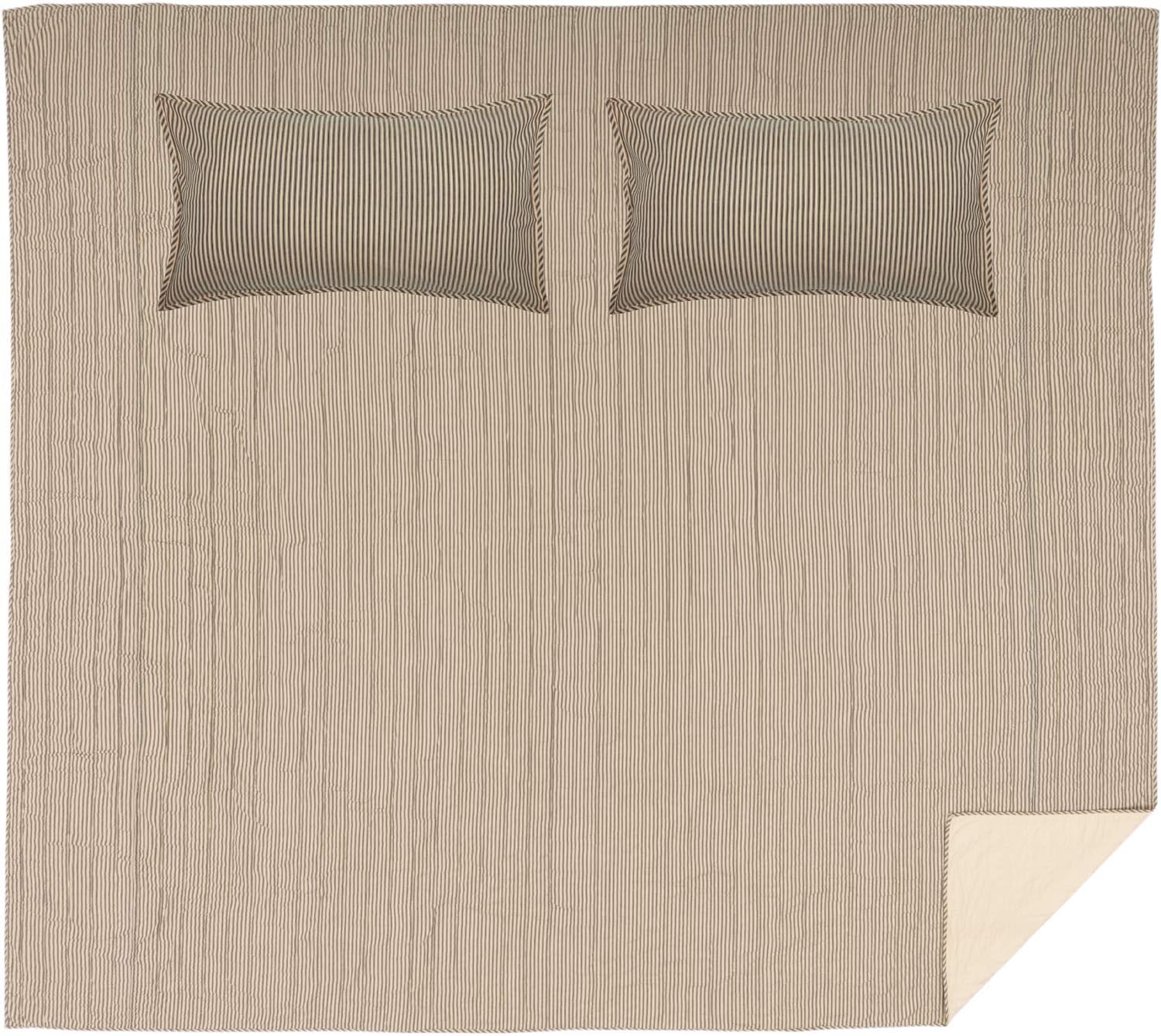 VHC Brands Sawyer Mill Ticking Stripe California King Quilt Set