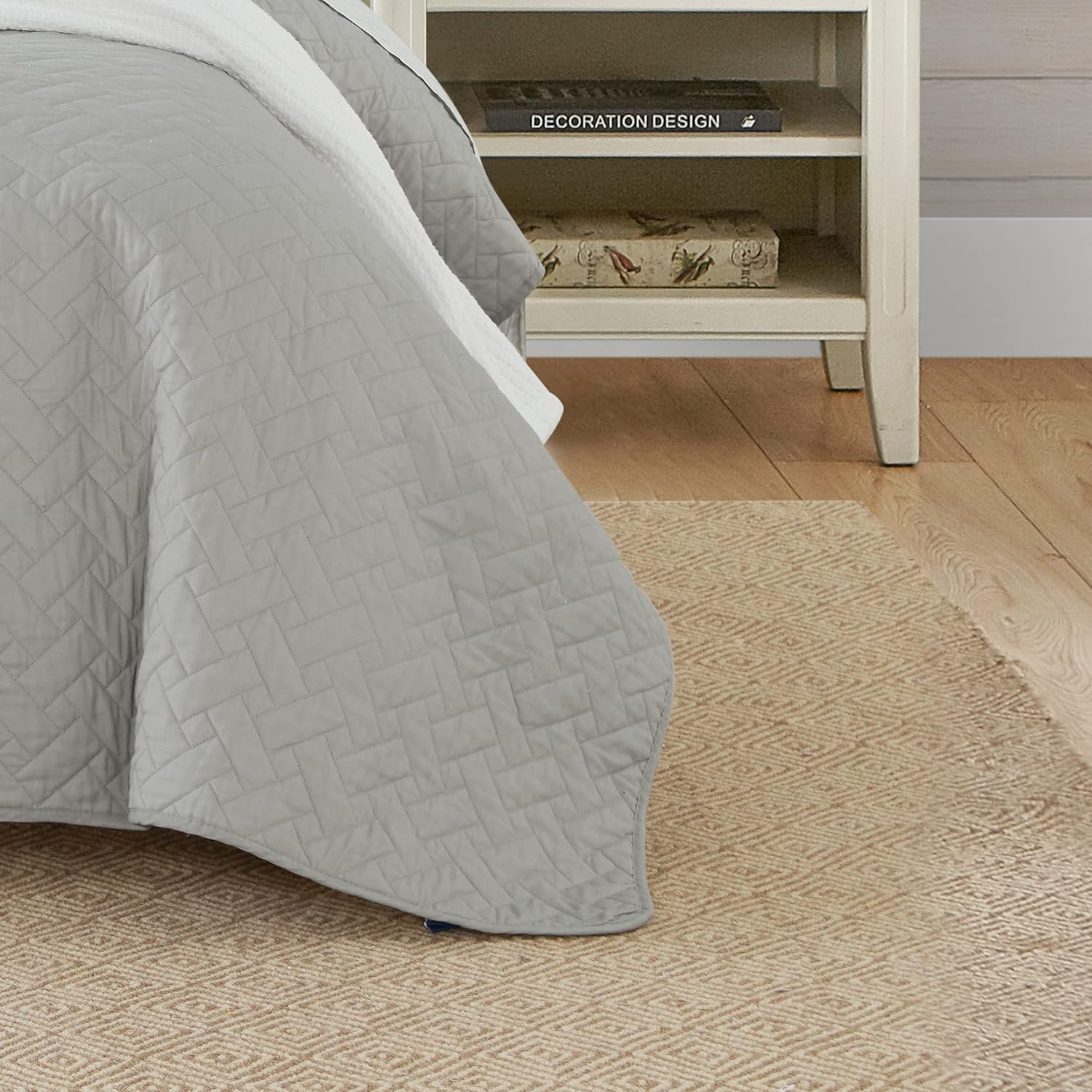 Tommy Bahama Chevron Quilt Set Twin Pelican Gray