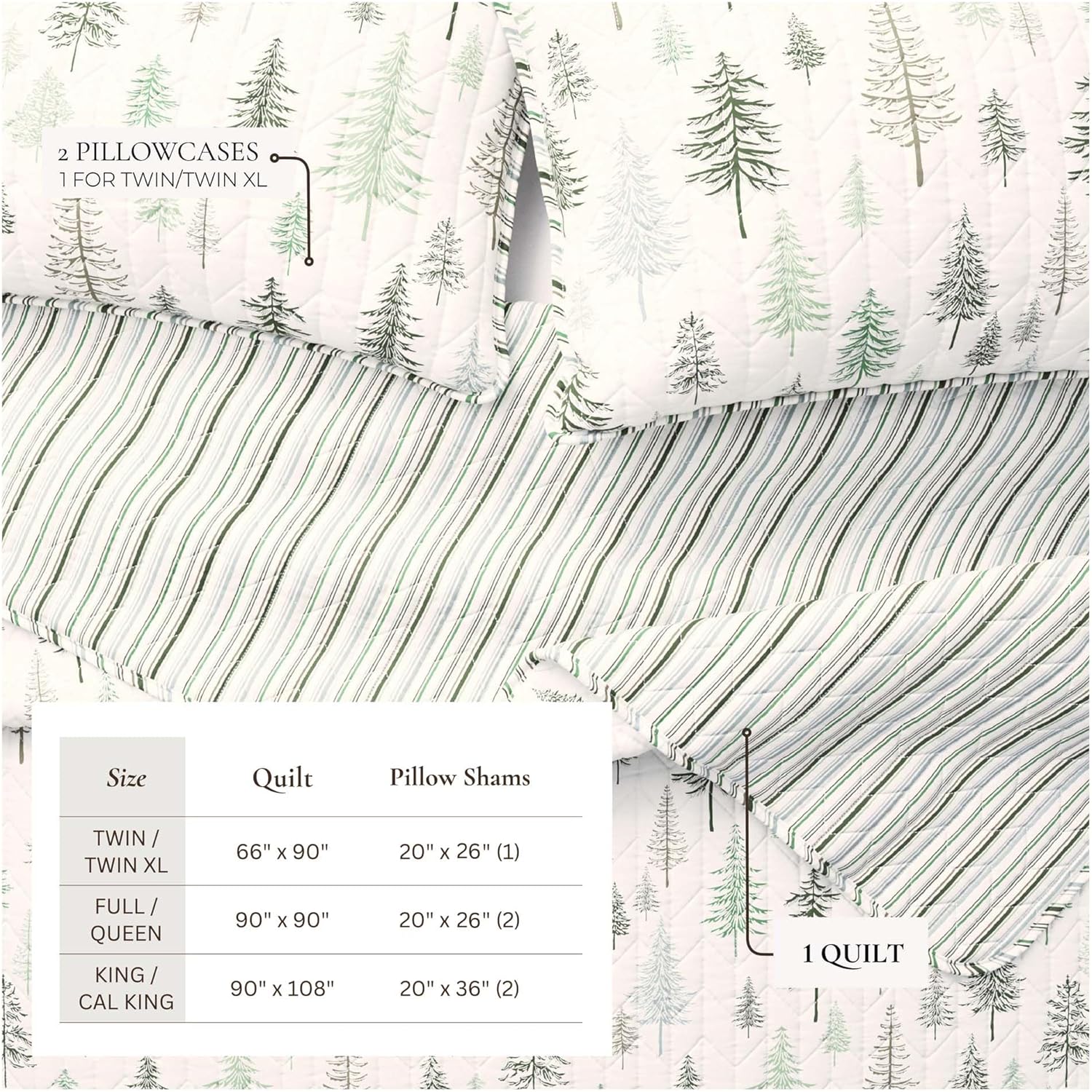 Great Bay Home 2-Piece Reversible Forest Cabin Bedspread Set
