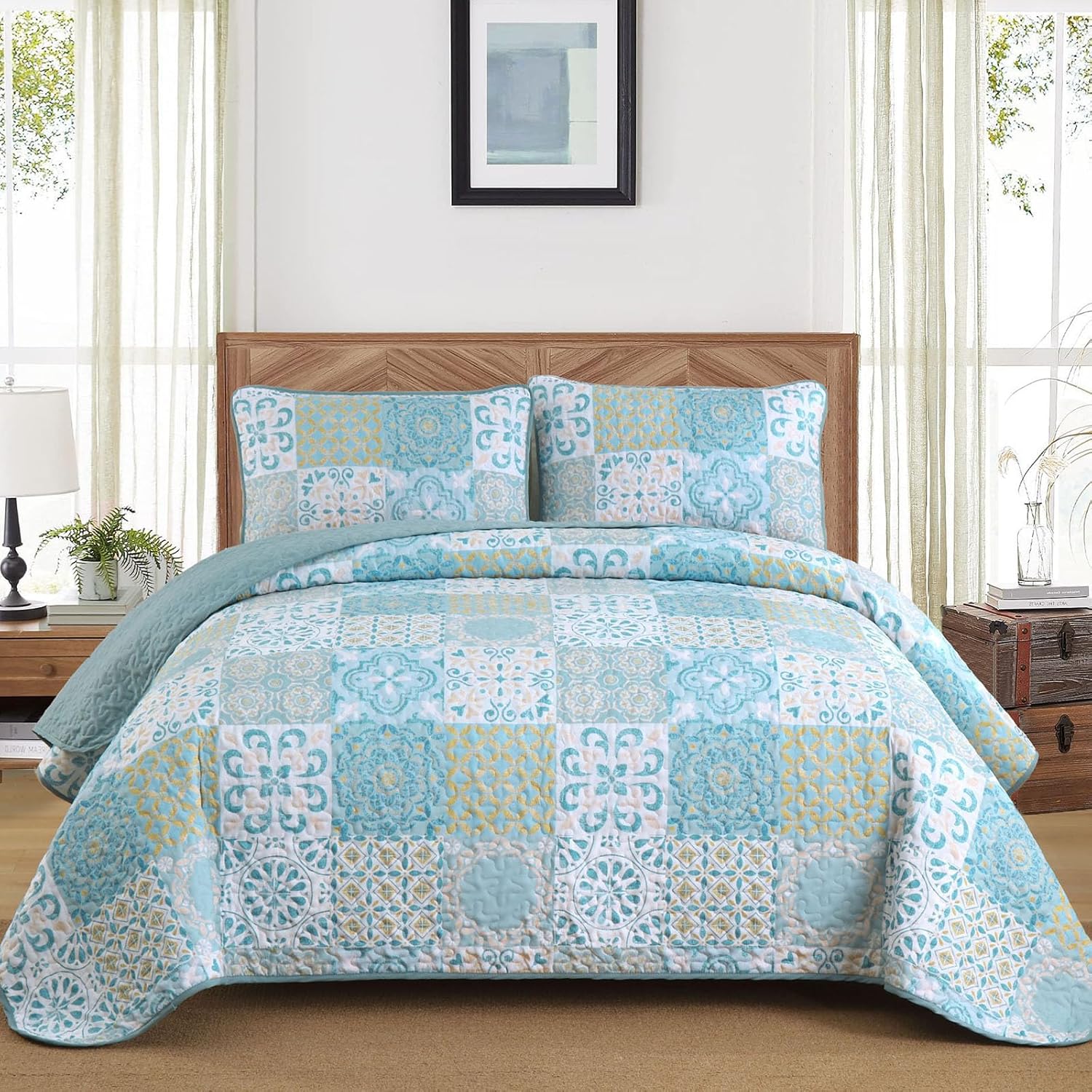 Dobuyly Patchwork Quilt Set Queen Size 1
