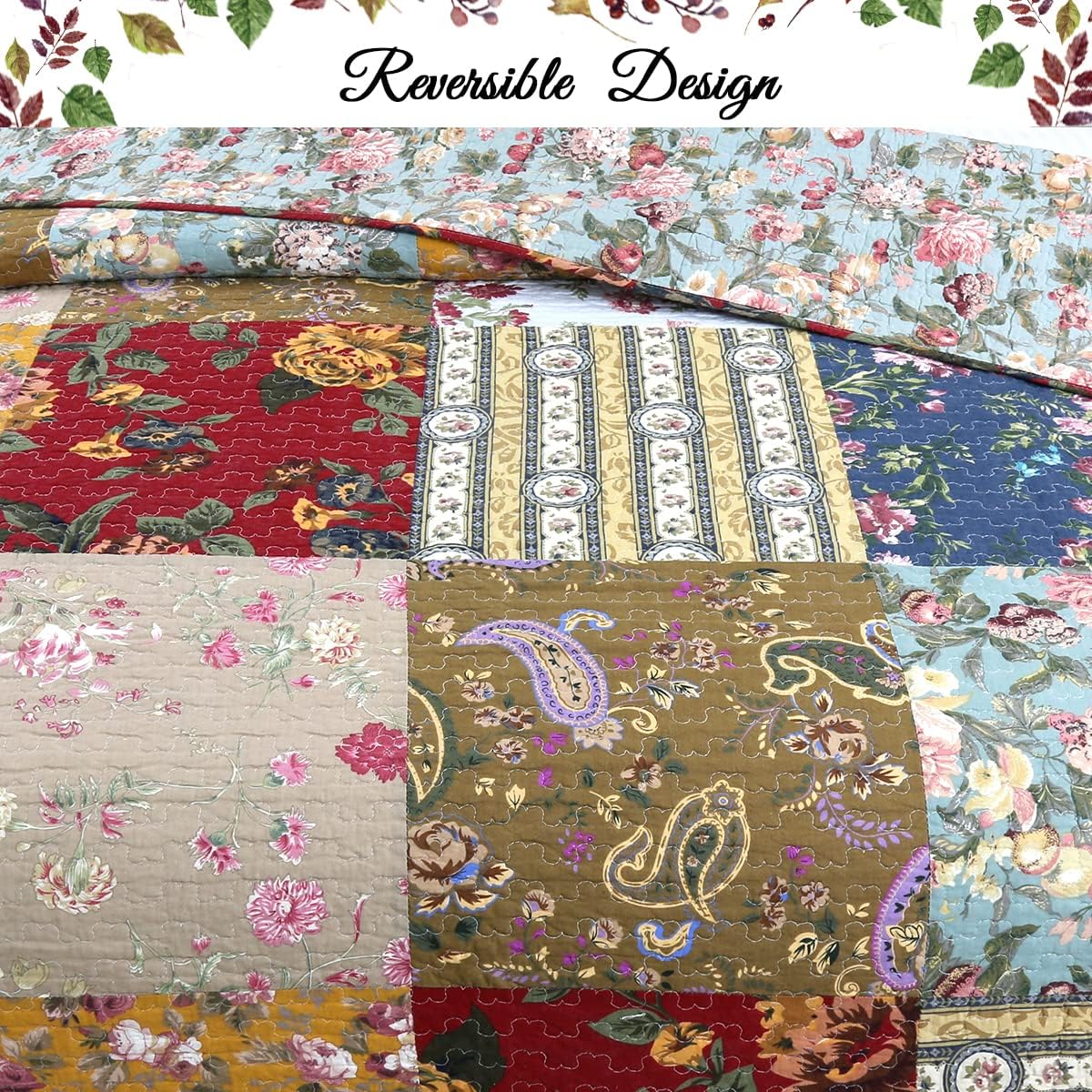 Cozy Line 100 Cotton Reversible Quilt Set