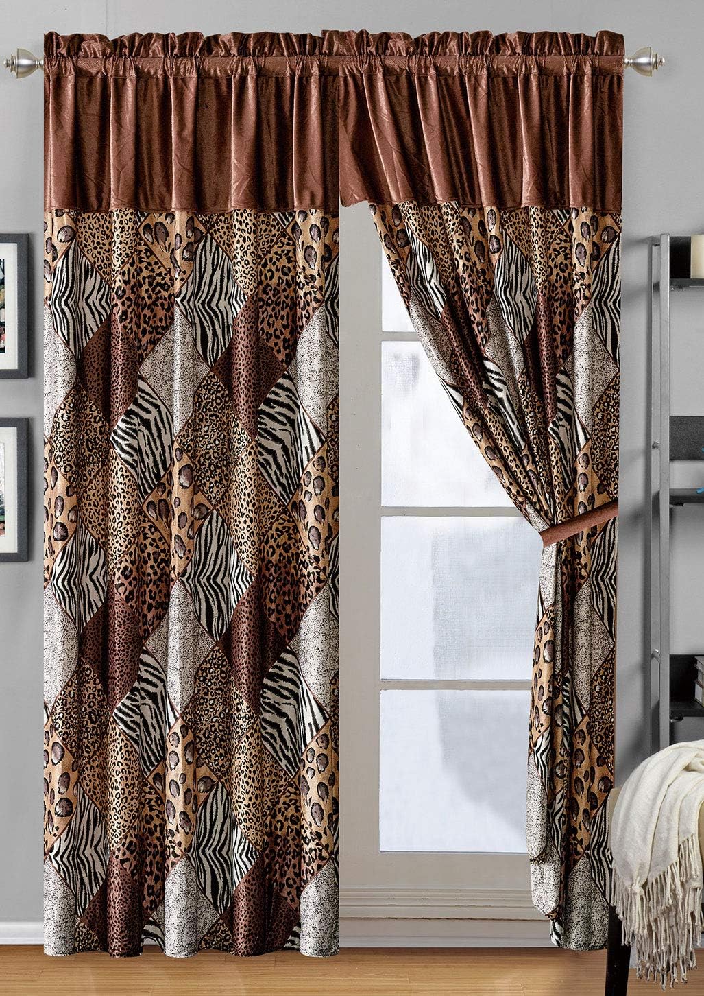 Grand Linen 7 Piece Cal King Animal Print Comforter Set 1