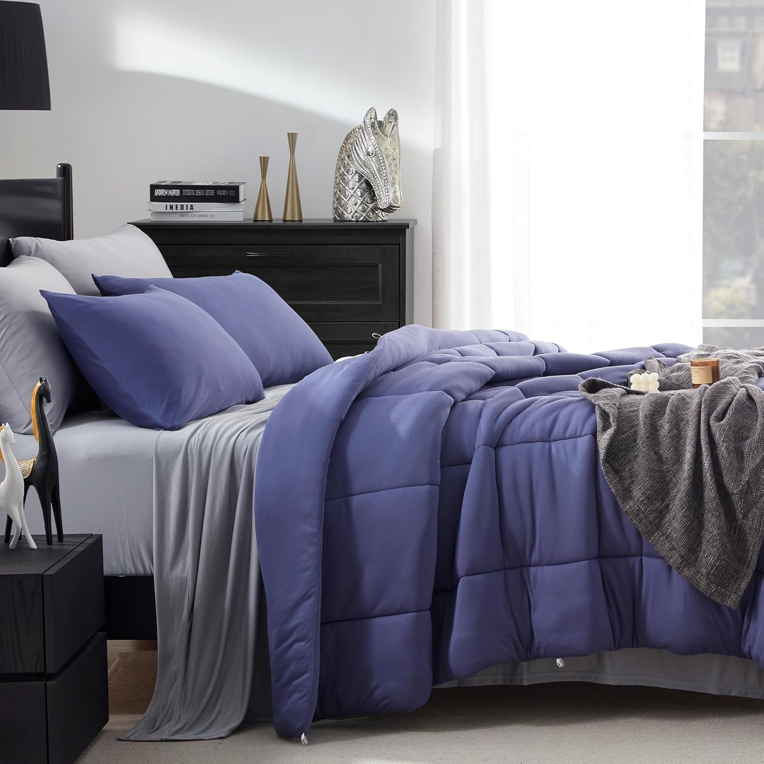 Sleep Zone 3-Piece Jersey Knit Comforter Set