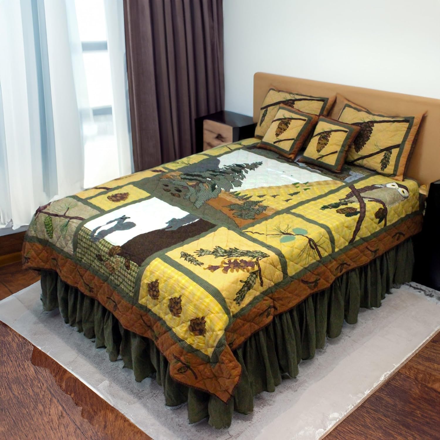 Patch Magic Quilts Quilted Pinecones Luxury King Set