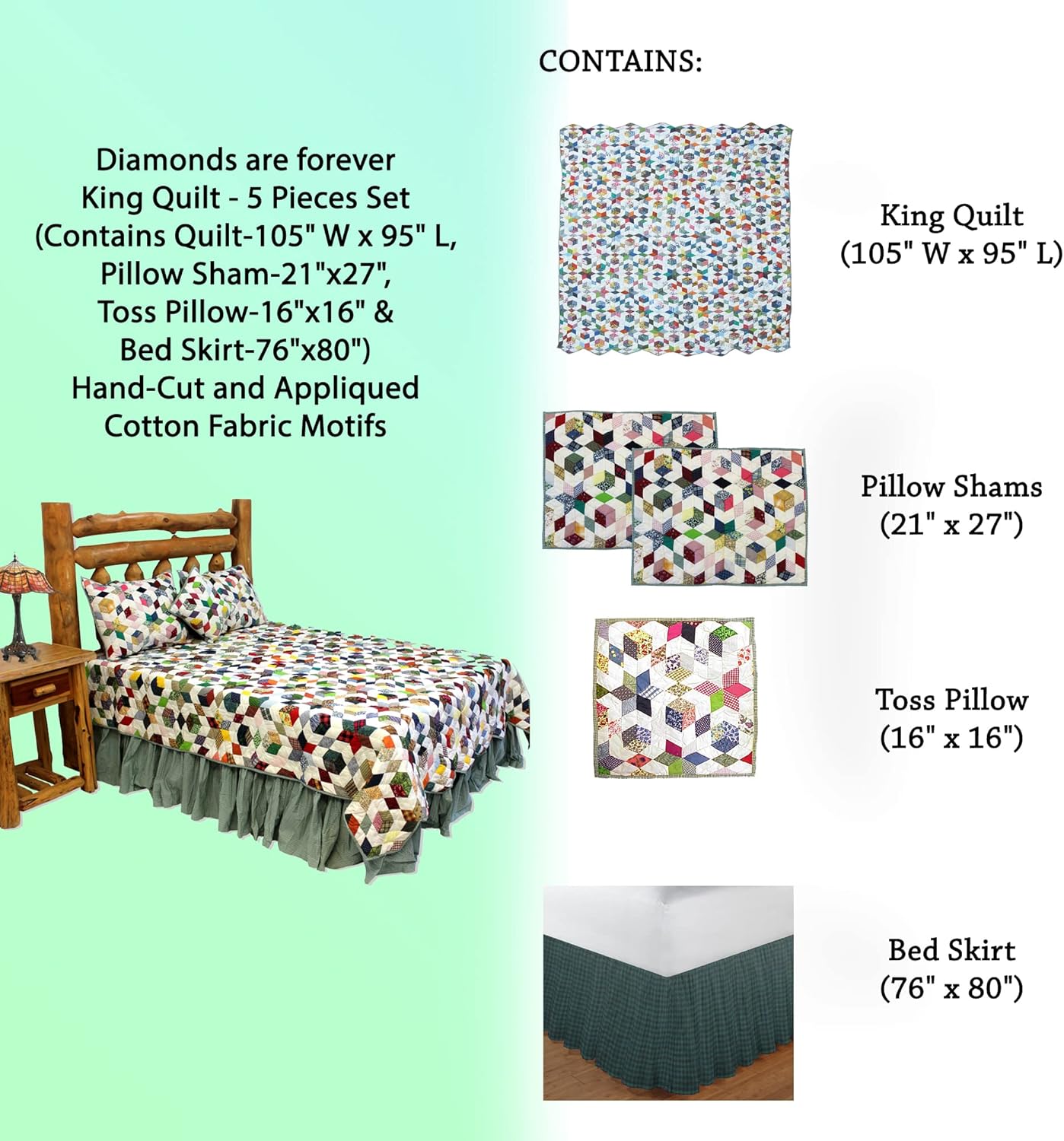 Patch Magic Diamonds are Forever King Quilt Set