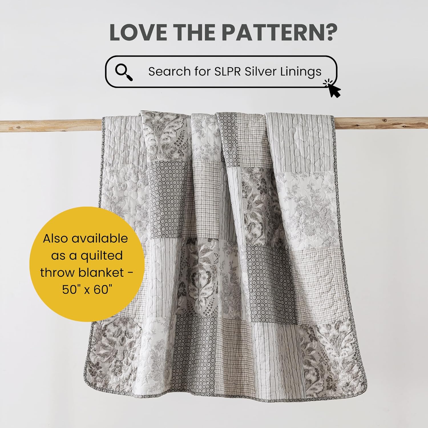 SLPR Silver Linings Cotton Quilt Set - King Size