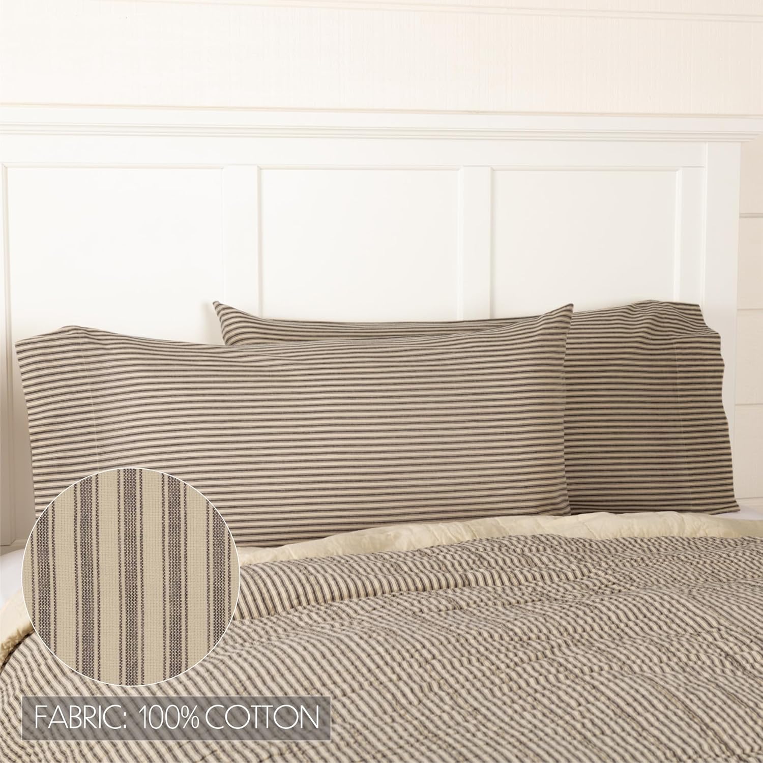 VHC Brands Sawyer Mill Charcoal 5 Piece Quilt Set