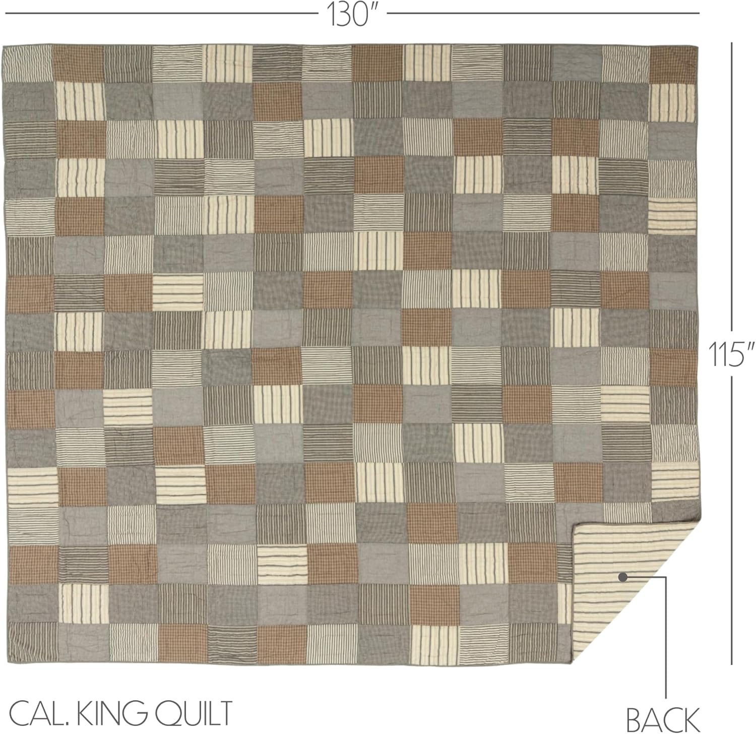 VHC Brands Sawyer Mill Charcoal 5 Piece Quilt Set