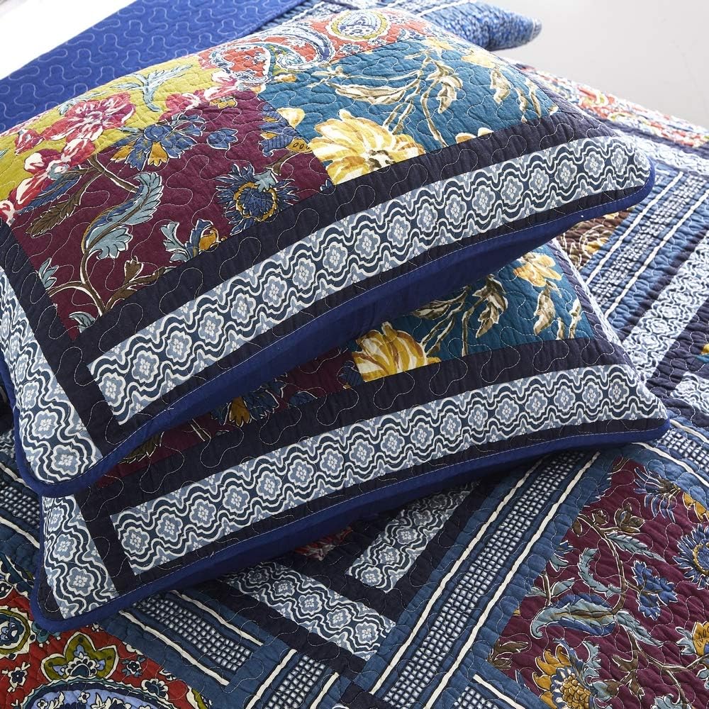 DECMAY Queen Size Quilt Set 100 Cotton Patchwork