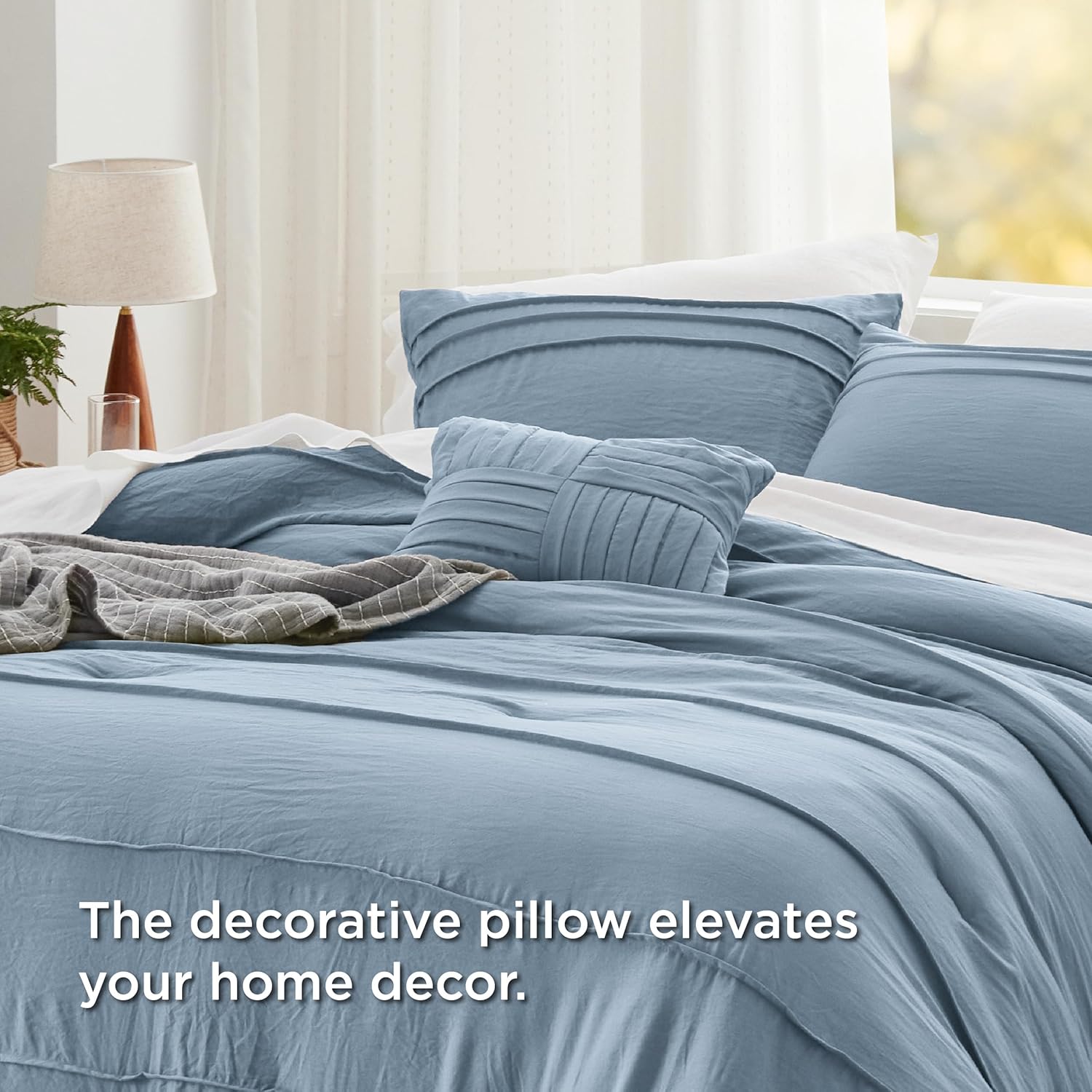 Bedsure King Comforter Set - 4 Piece Pinch Pleat Bedding