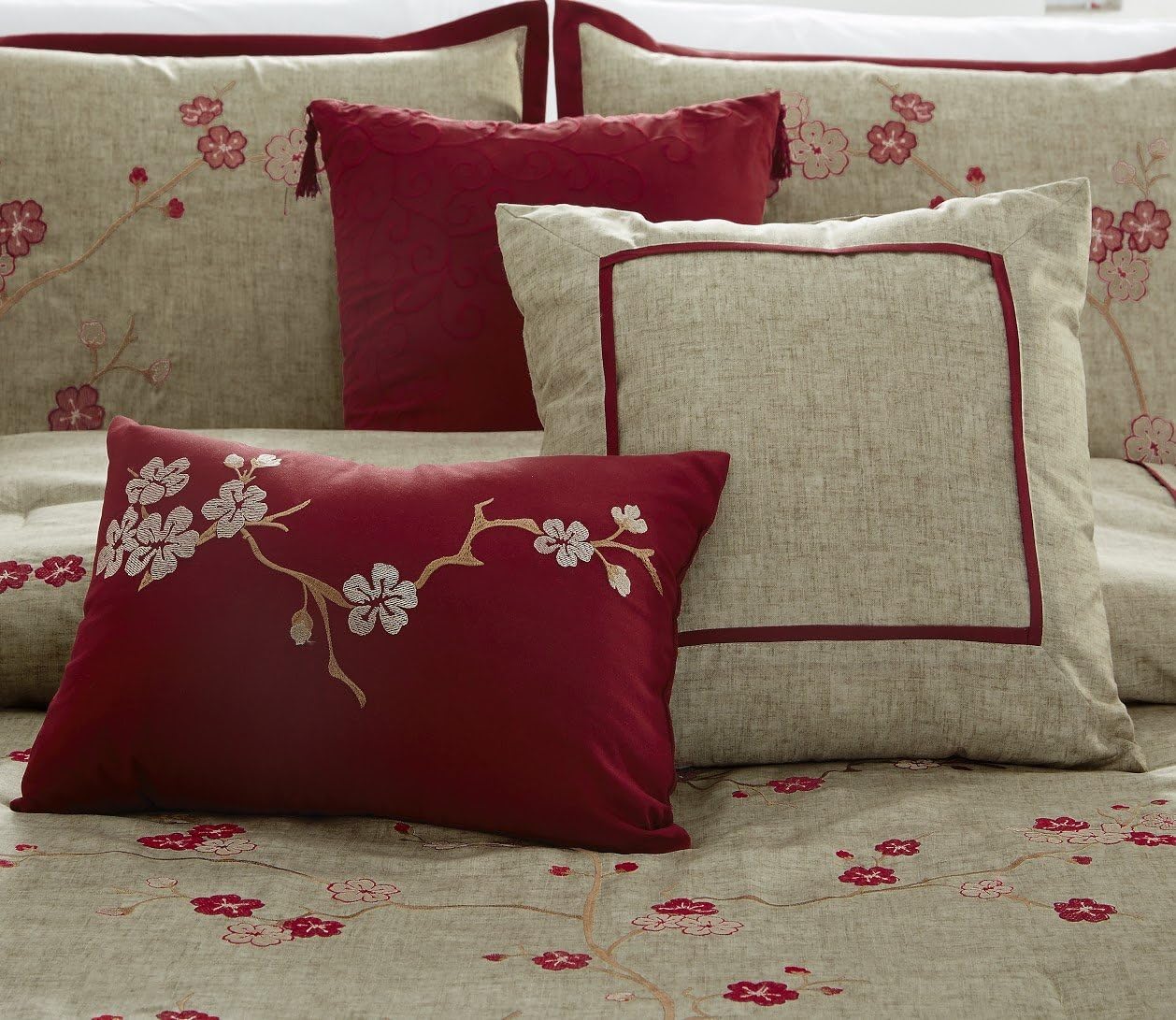 Chezmoi Miki 7-Piece Luxury Floral Comforter Set California King