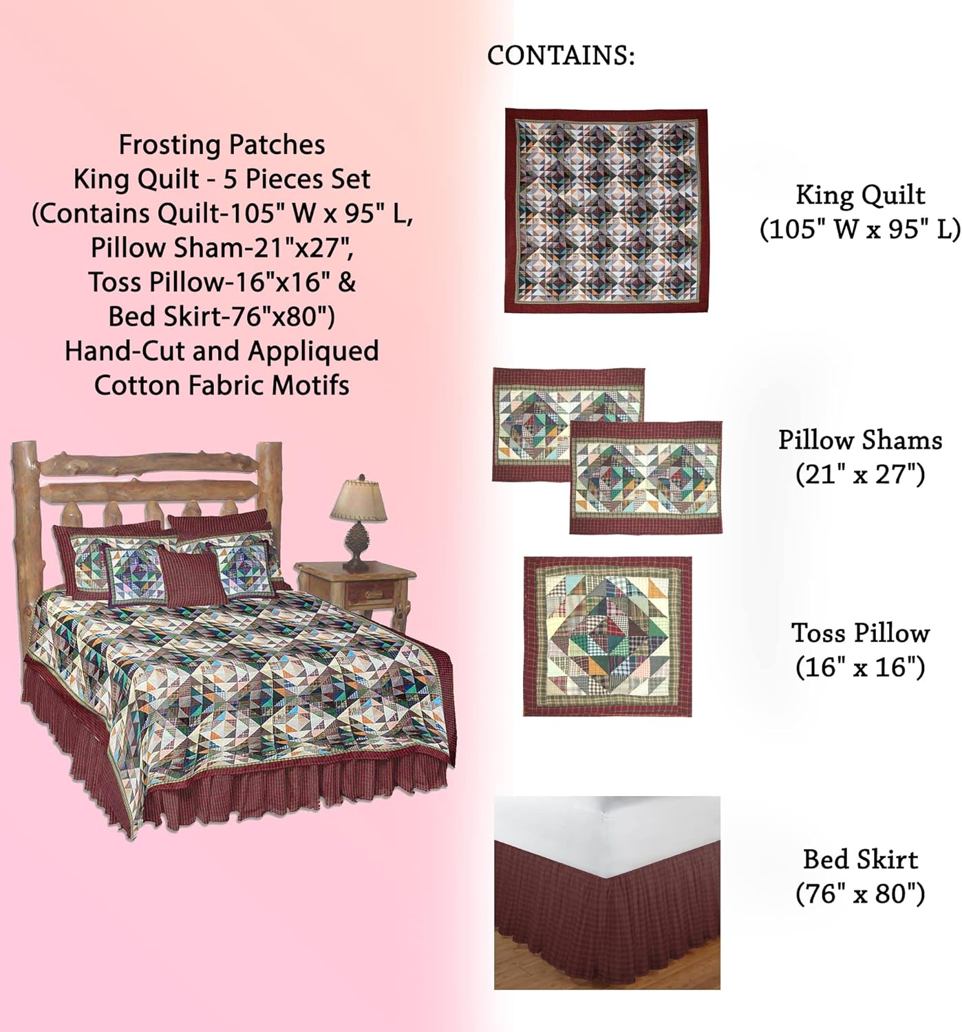 Patch Magic Frosting Patches King Quilt Set 1