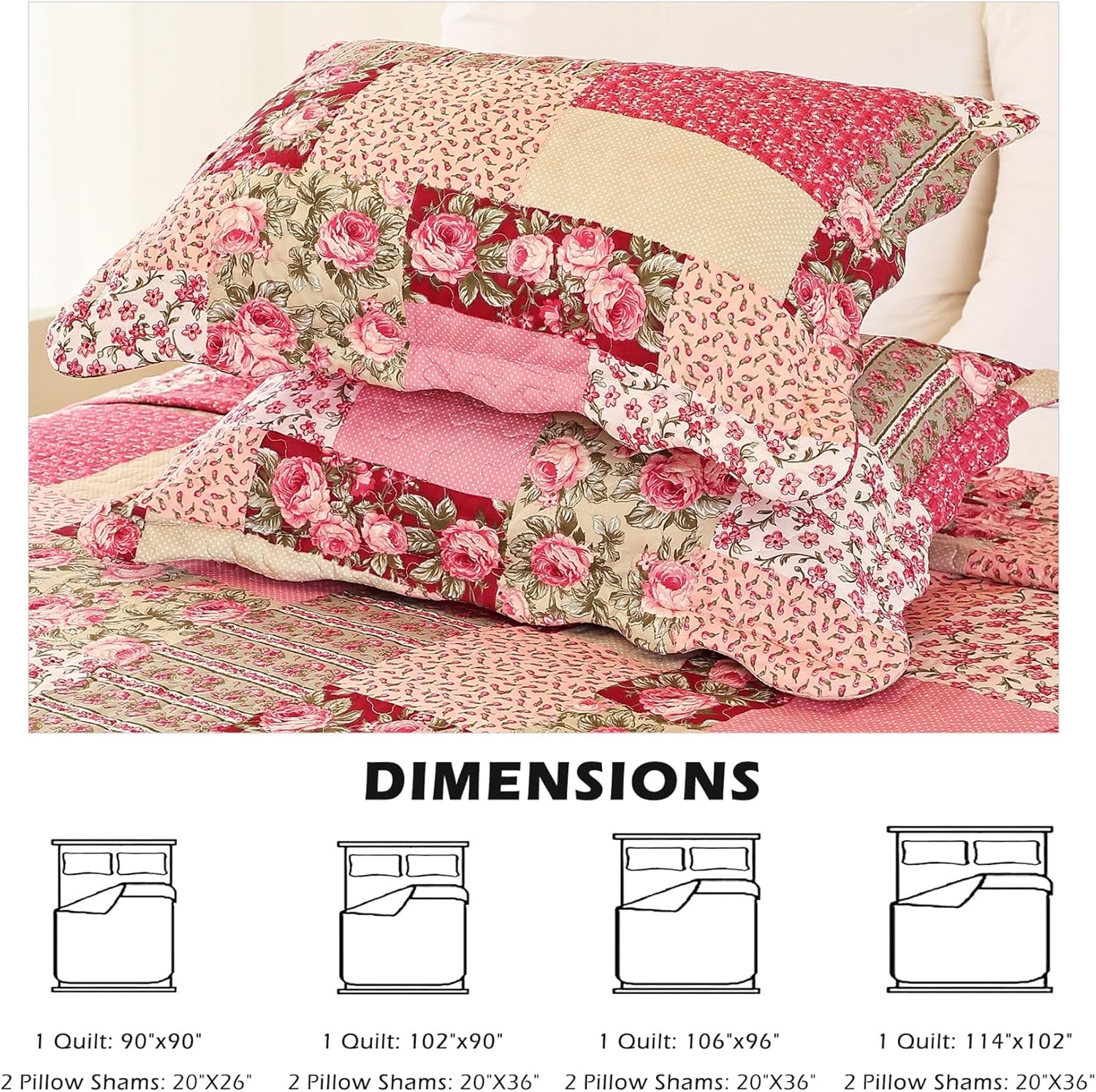 Cmfshape Summer Floral California King Bedspread Set