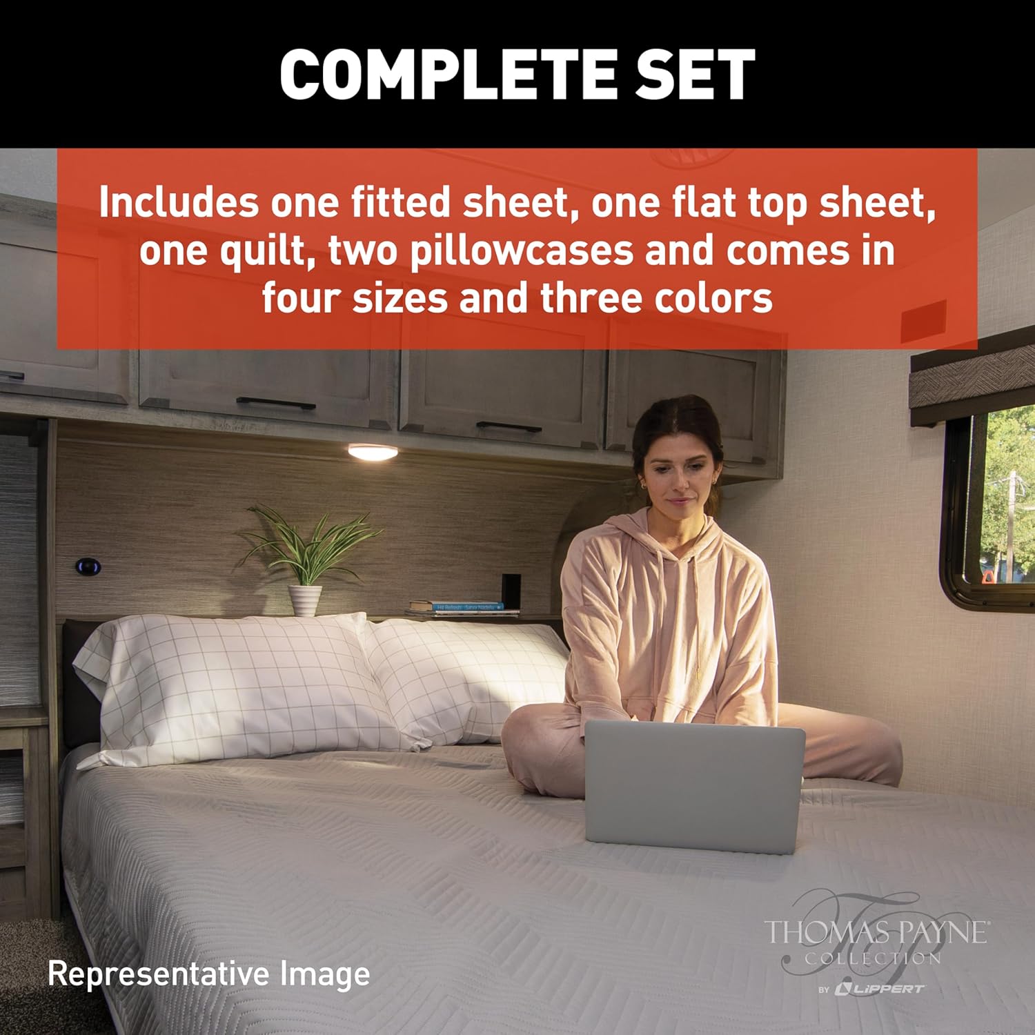 Lippert Easy Zzzs RV Bedding Set - Queen Grey 1