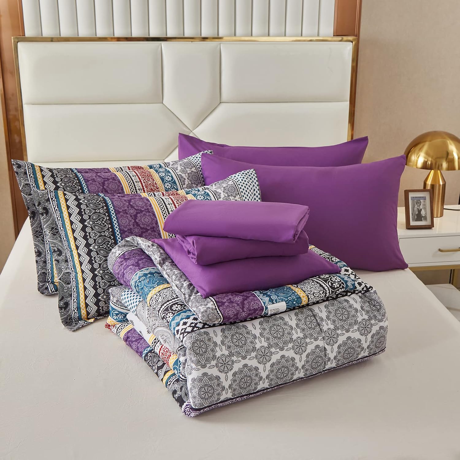 Cottolester Boho Comforter Set 8 Piece Bed in a Bag