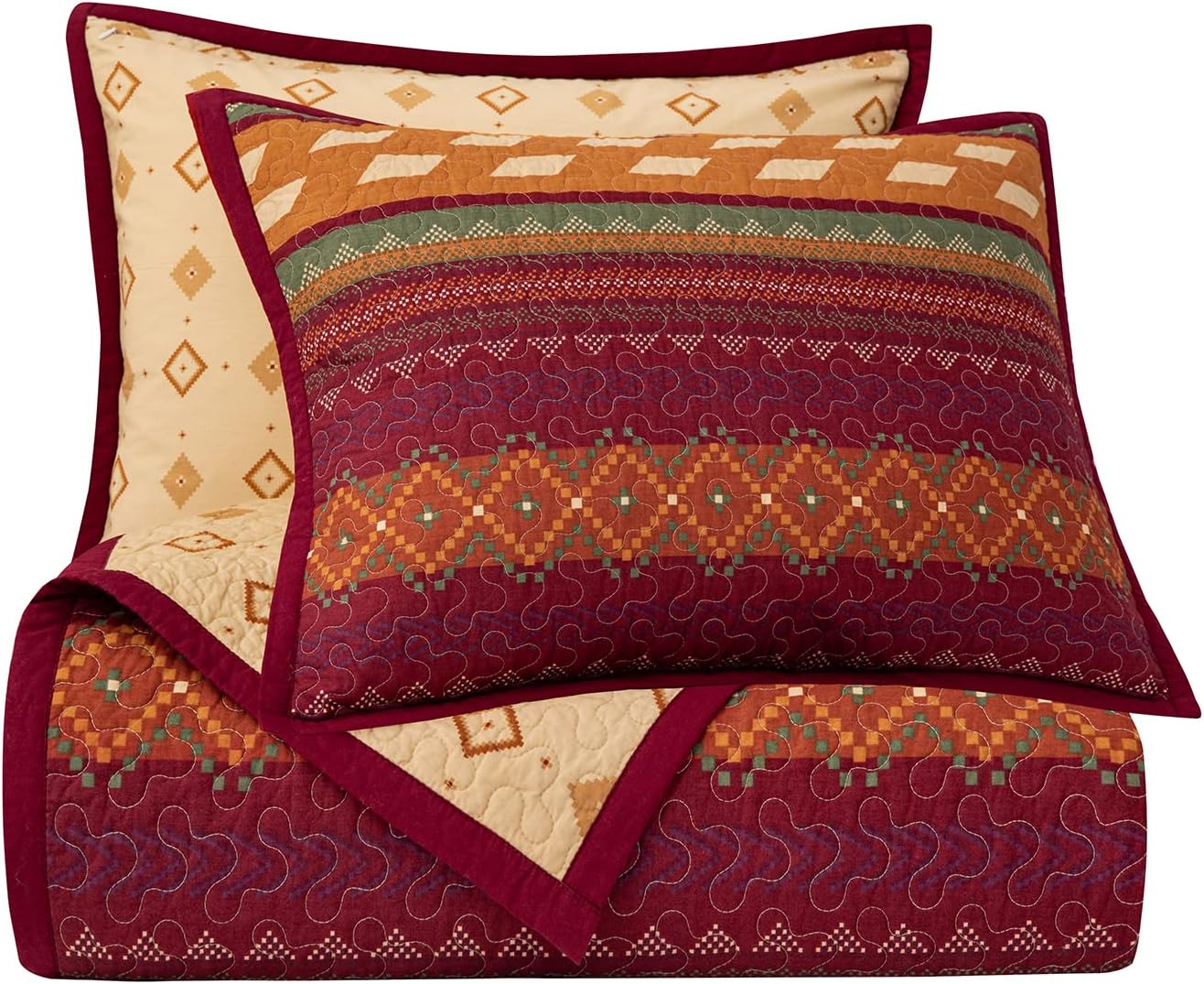 H HIEND ACCENTS Super King Quilt Set with Pillow Shams