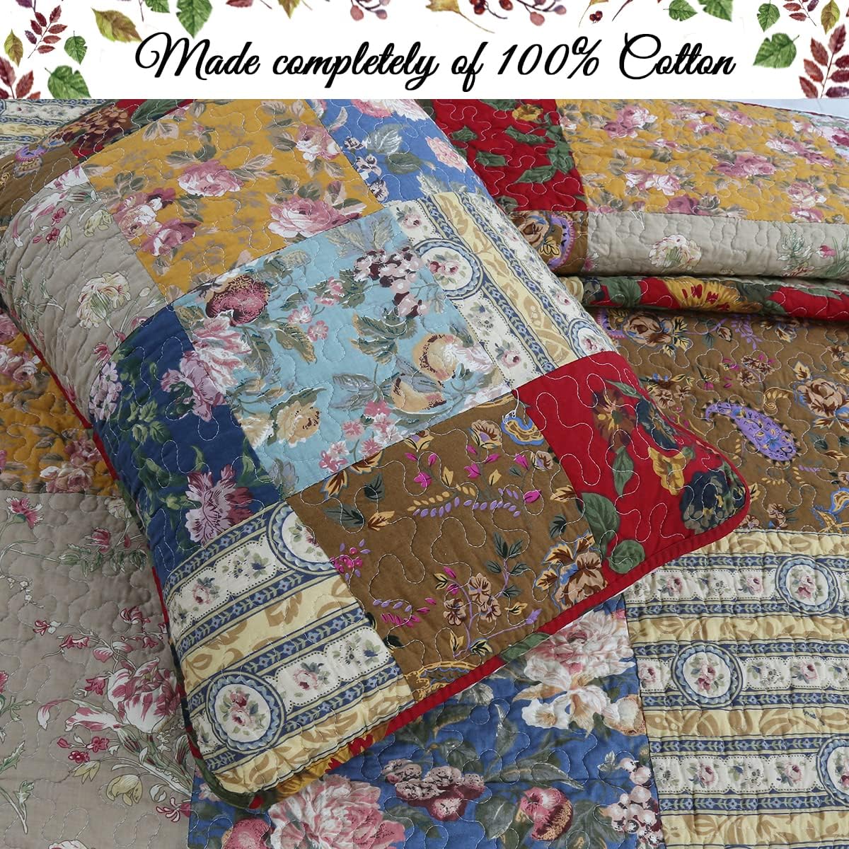 Cozy Line 100 Cotton Reversible Quilt Set