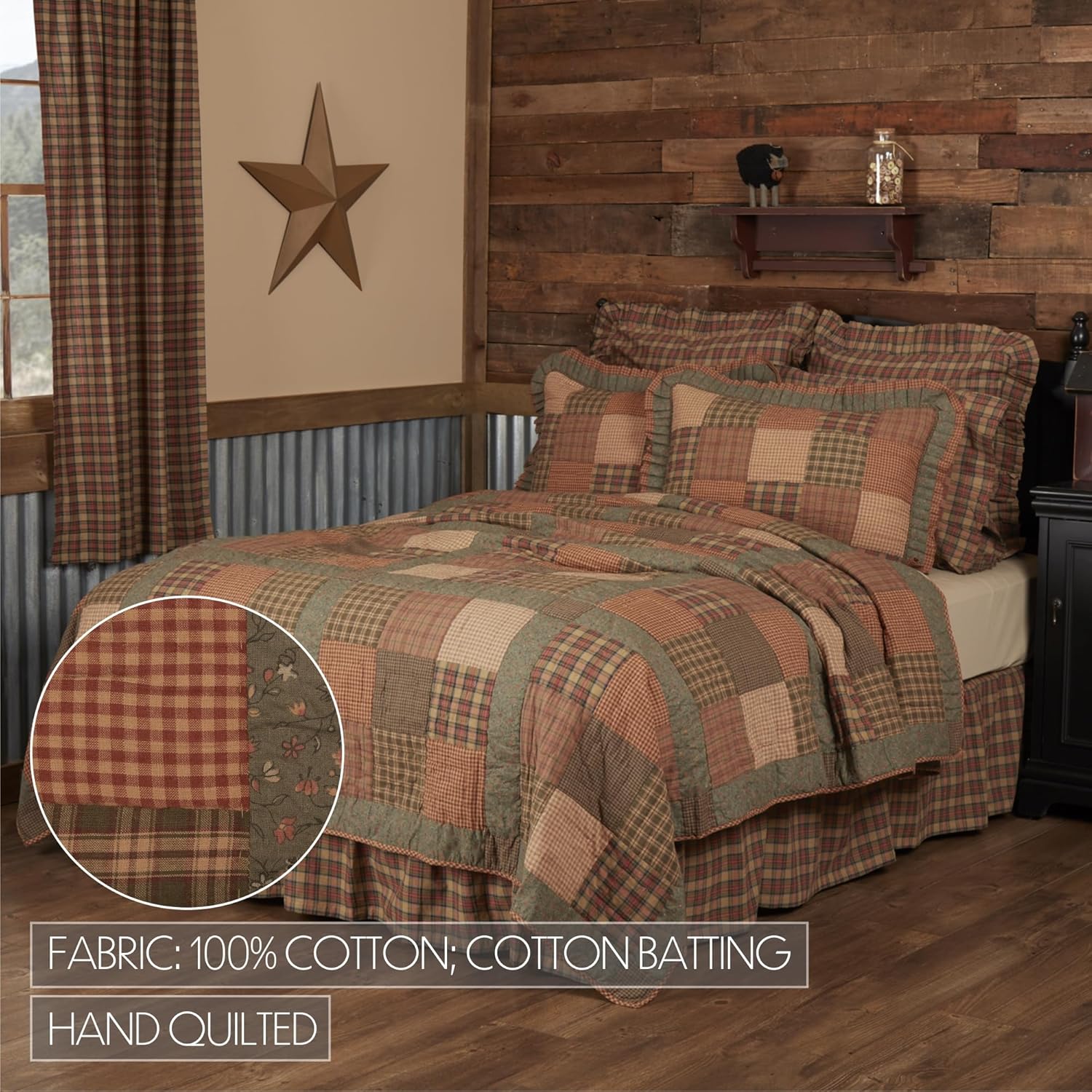 VHC Brands Crosswoods 3 Piece Quilt Set