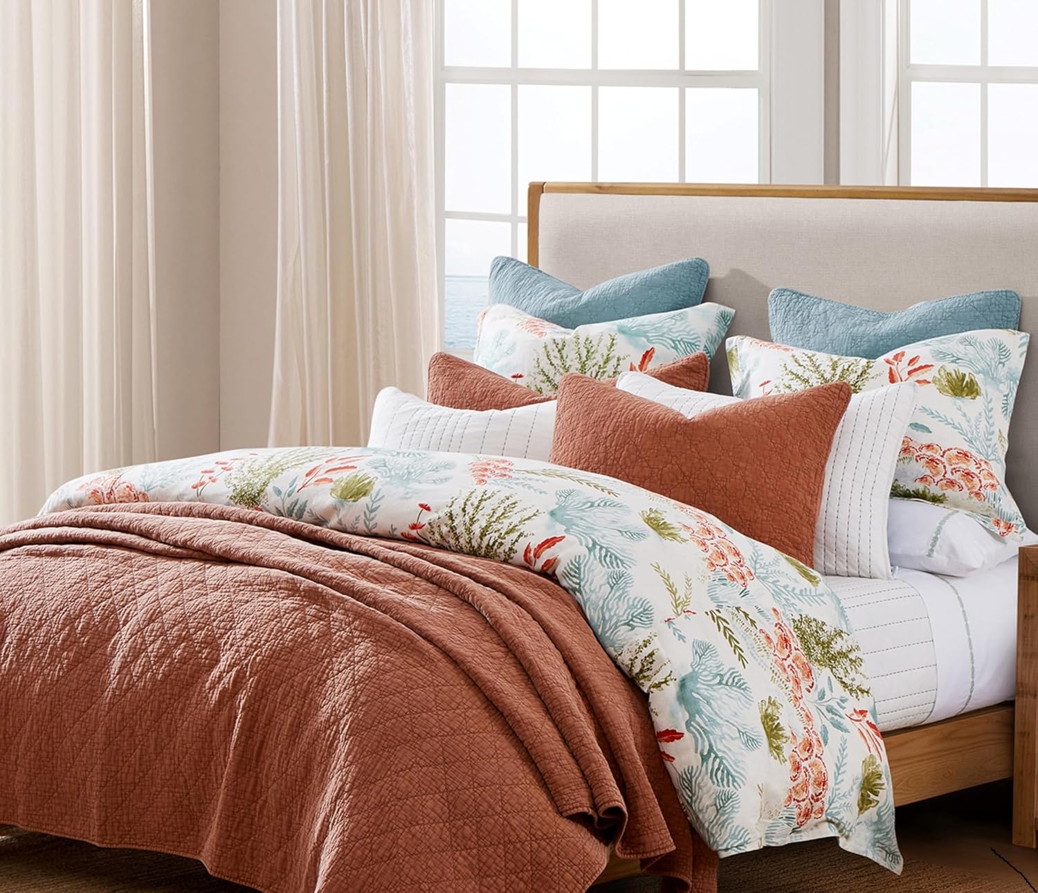 HiEnd Accents Oceania Coastal Comforter Set 3 Piece Super King