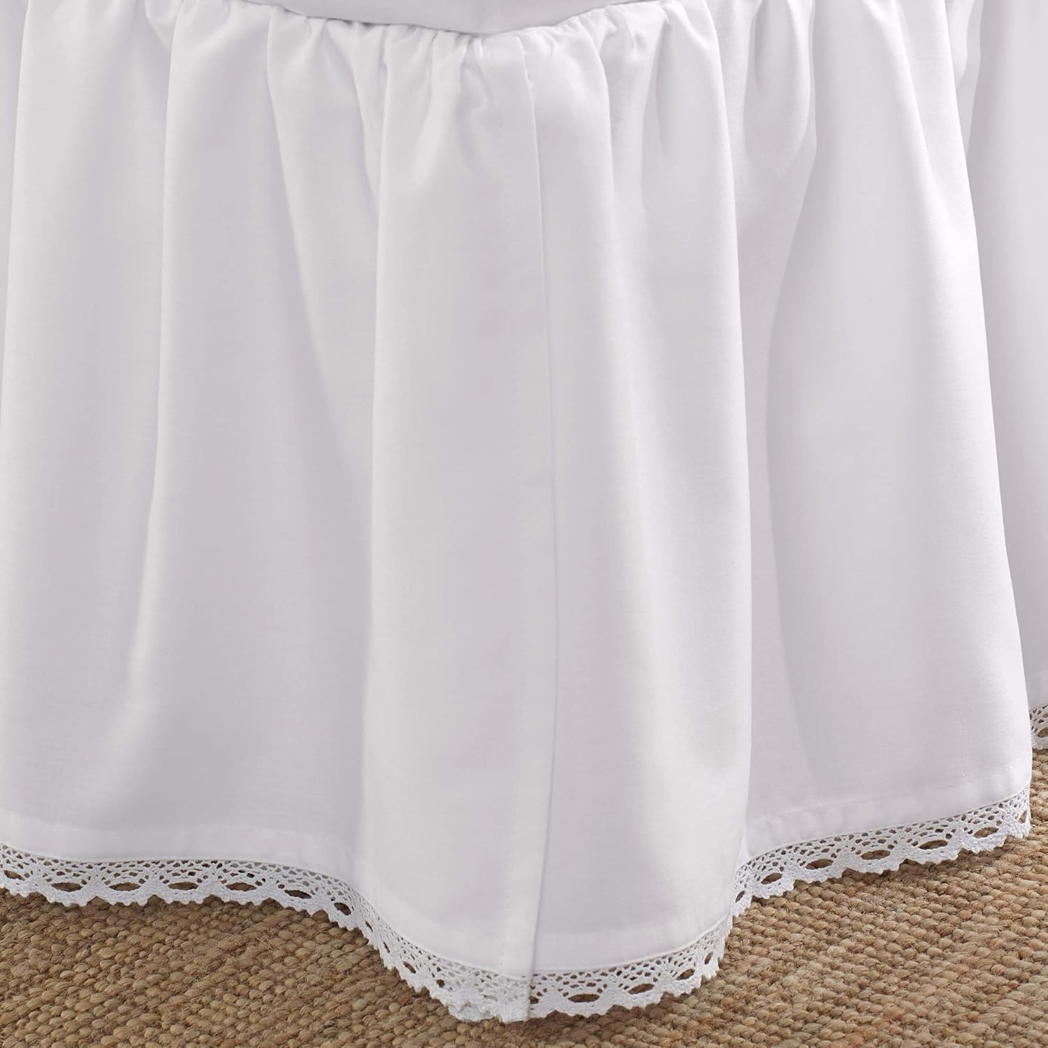Laura Ashley Home Full Bedskirt - Crochet Ruffle White