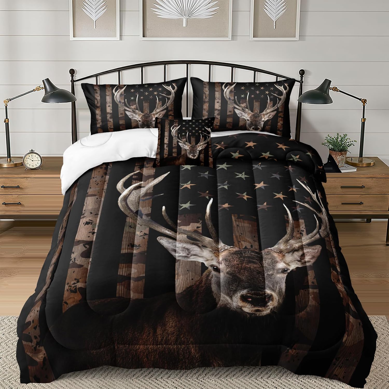 Bedbay California King Comforter Set 4 Pcs with Flag Design