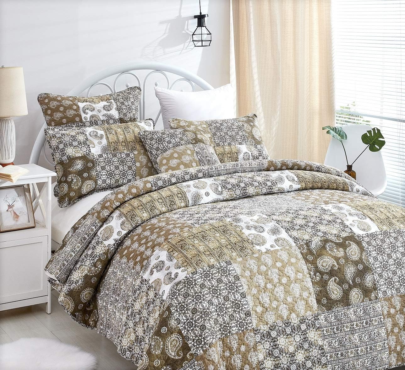 DaDa Bedding Bohemian Cotton Quilt Set - Moroccan Dreams