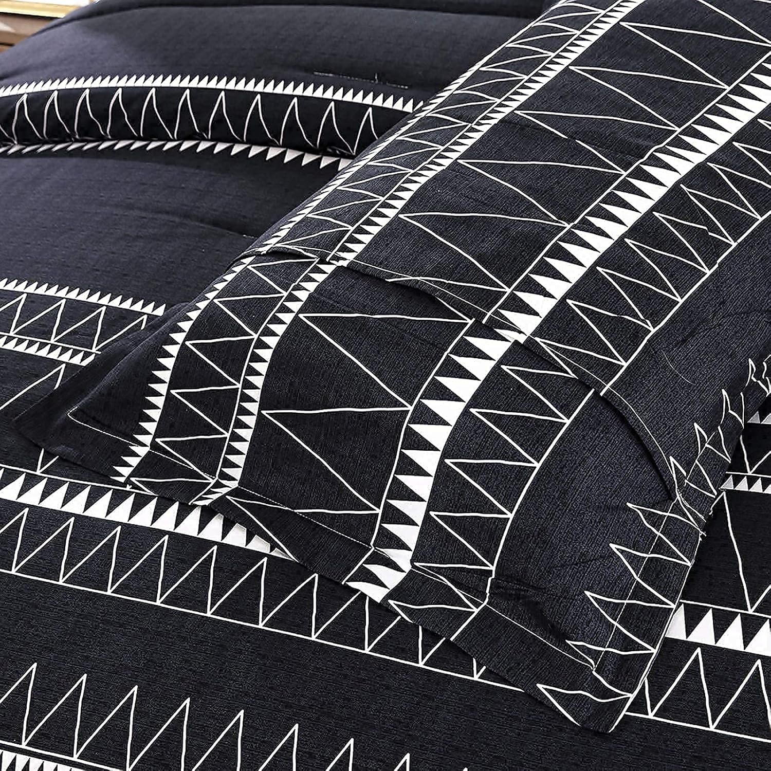 WONGS BEDDING Black Comforter Set Full 3 Pieces
