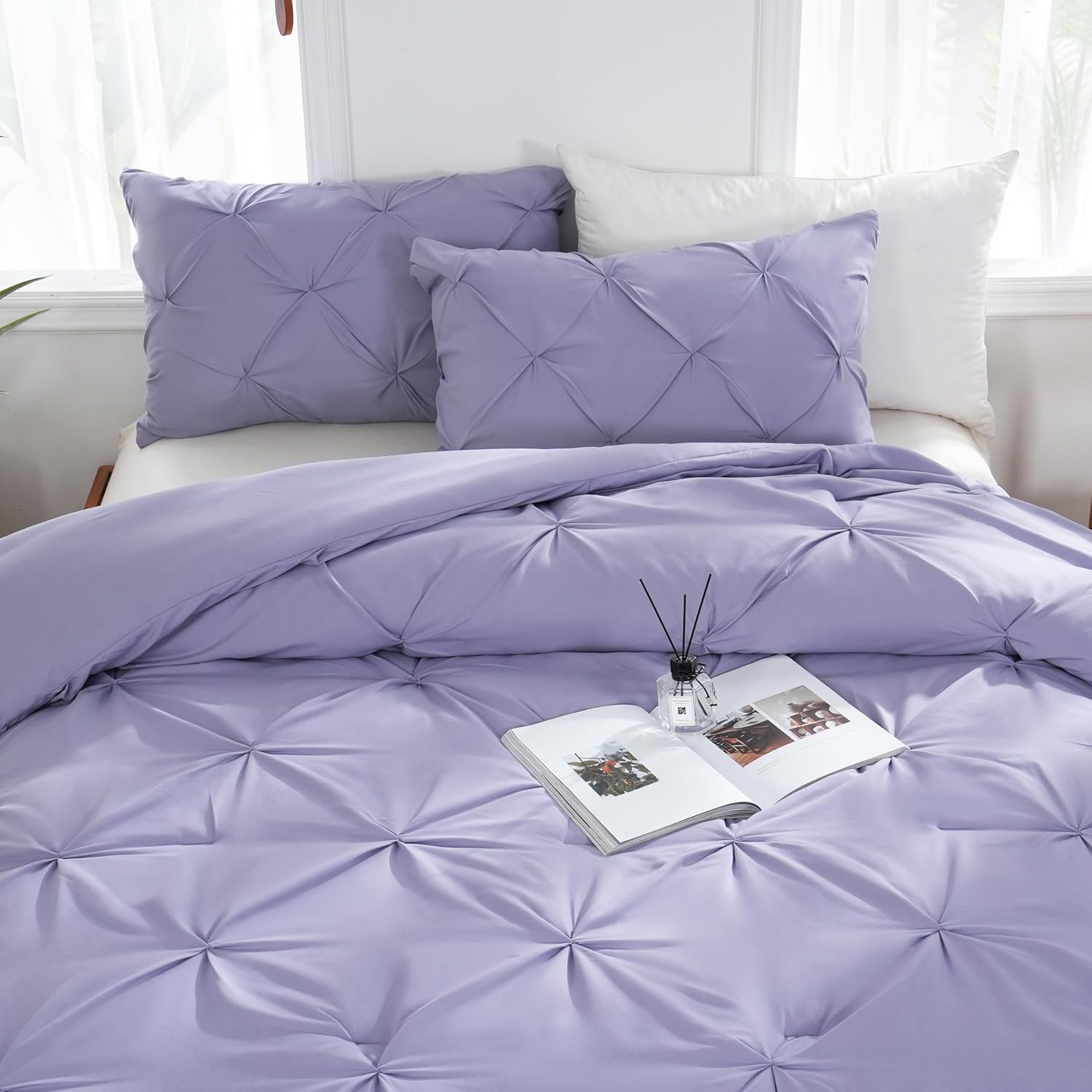DOWNCOOL Comforter Set - Lavender Purple 3 Piece Bedding