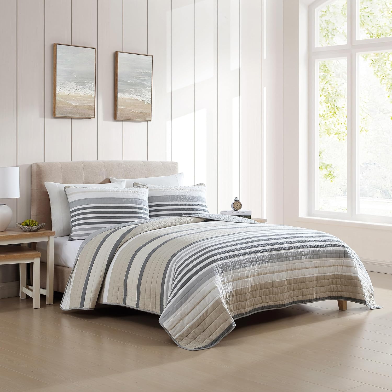 Nautica Queen Quilt Set in Dover Beige