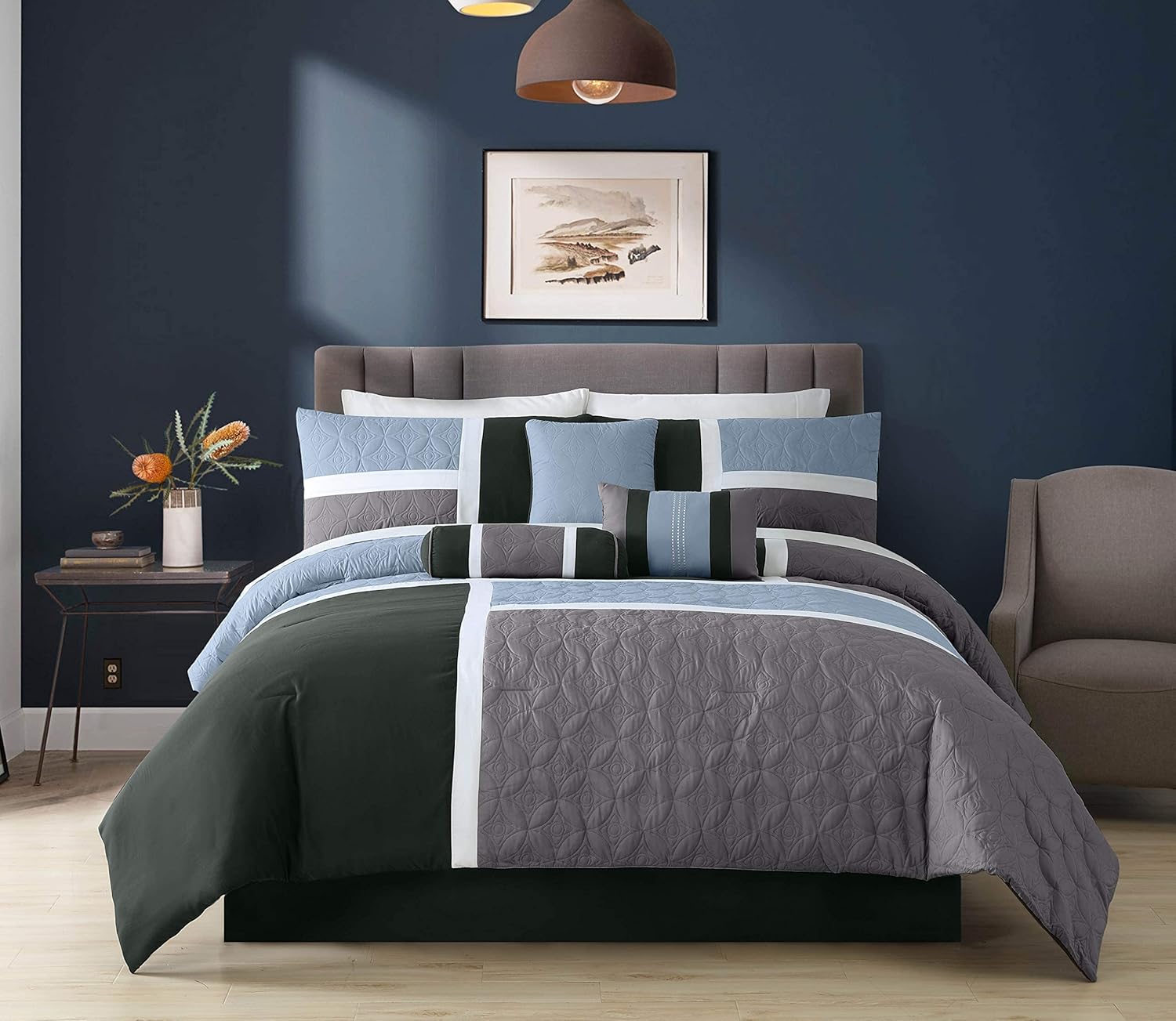Chezmoi Upland 7-Piece Patchwork Comforter Set