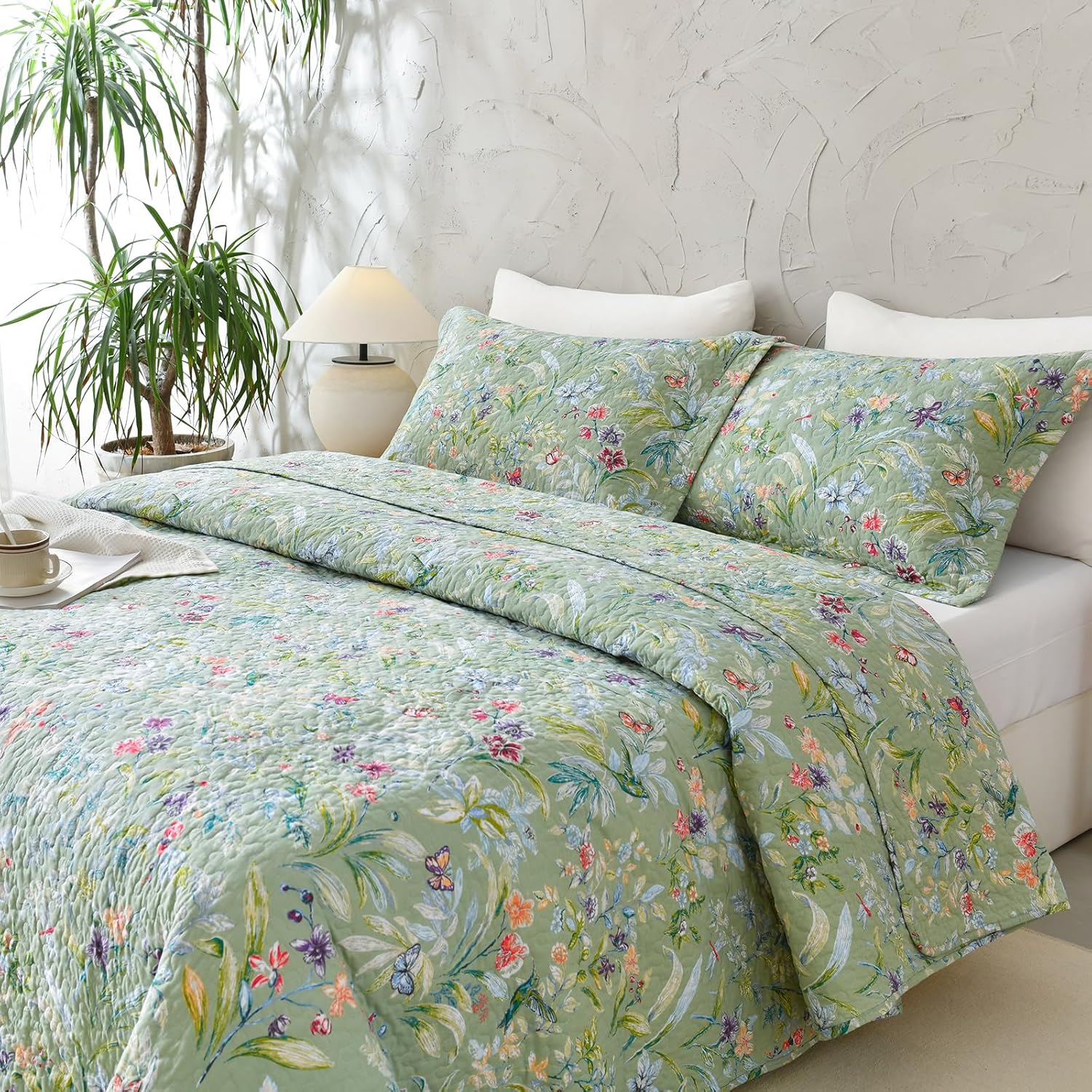 Sanracie 100 Cotton Oversized King Quilt Set 3Pcs
