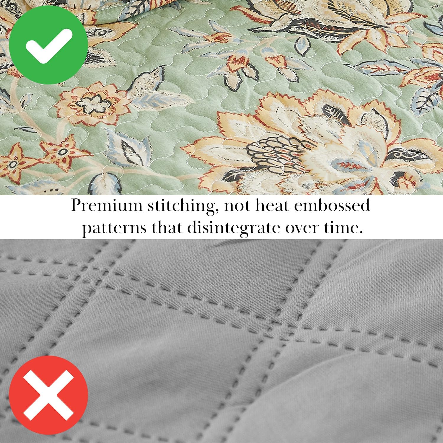 Southshore Oversized King Quilt Bedding Set 7-Pieces Sage Green