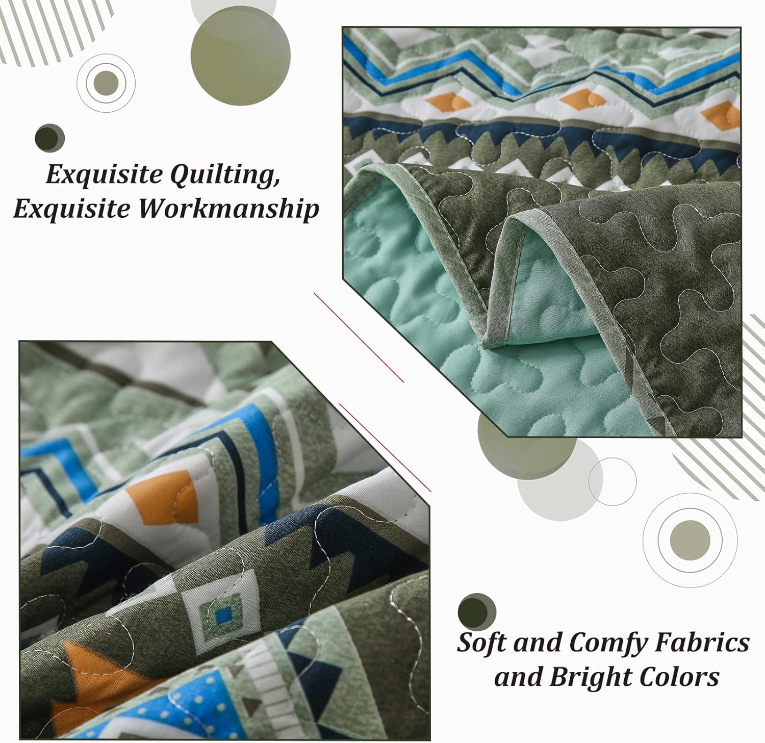 WONGS BEDDING Boho Quilt Set California King 1