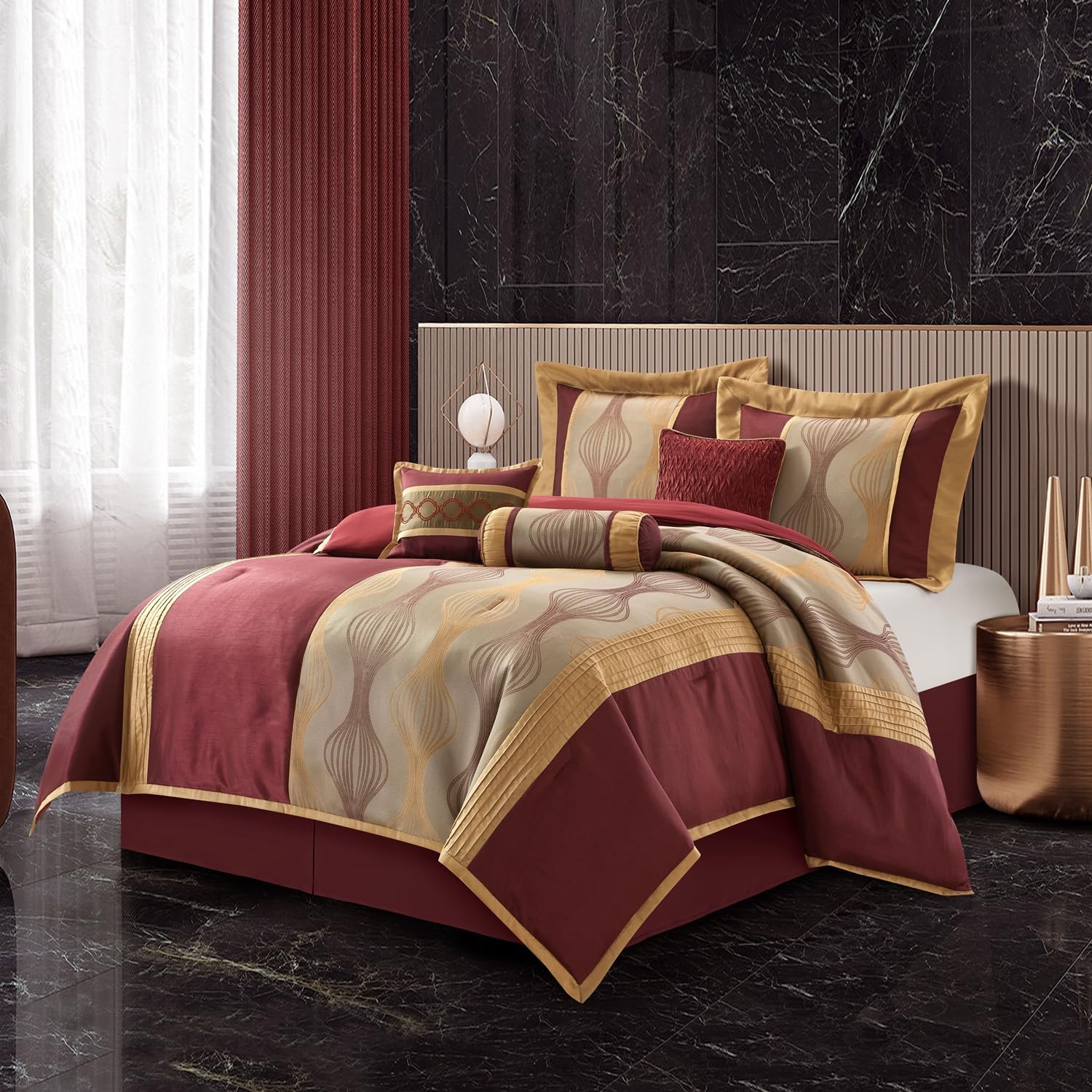 Stratford Park Gold 7-Piece Microfiber Comforter Set 1