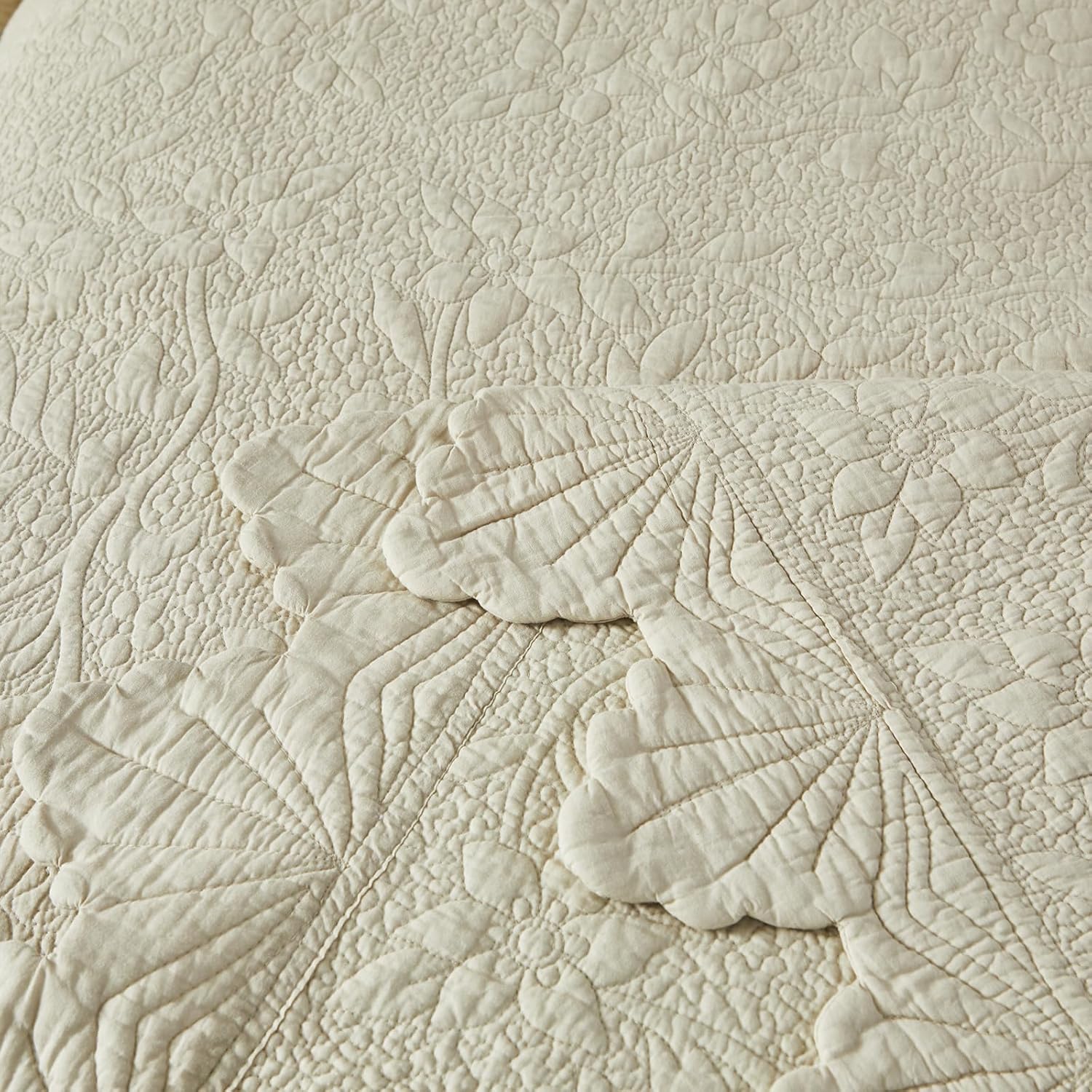 Brandream Cotton Beige Quilt Set 3-Piece