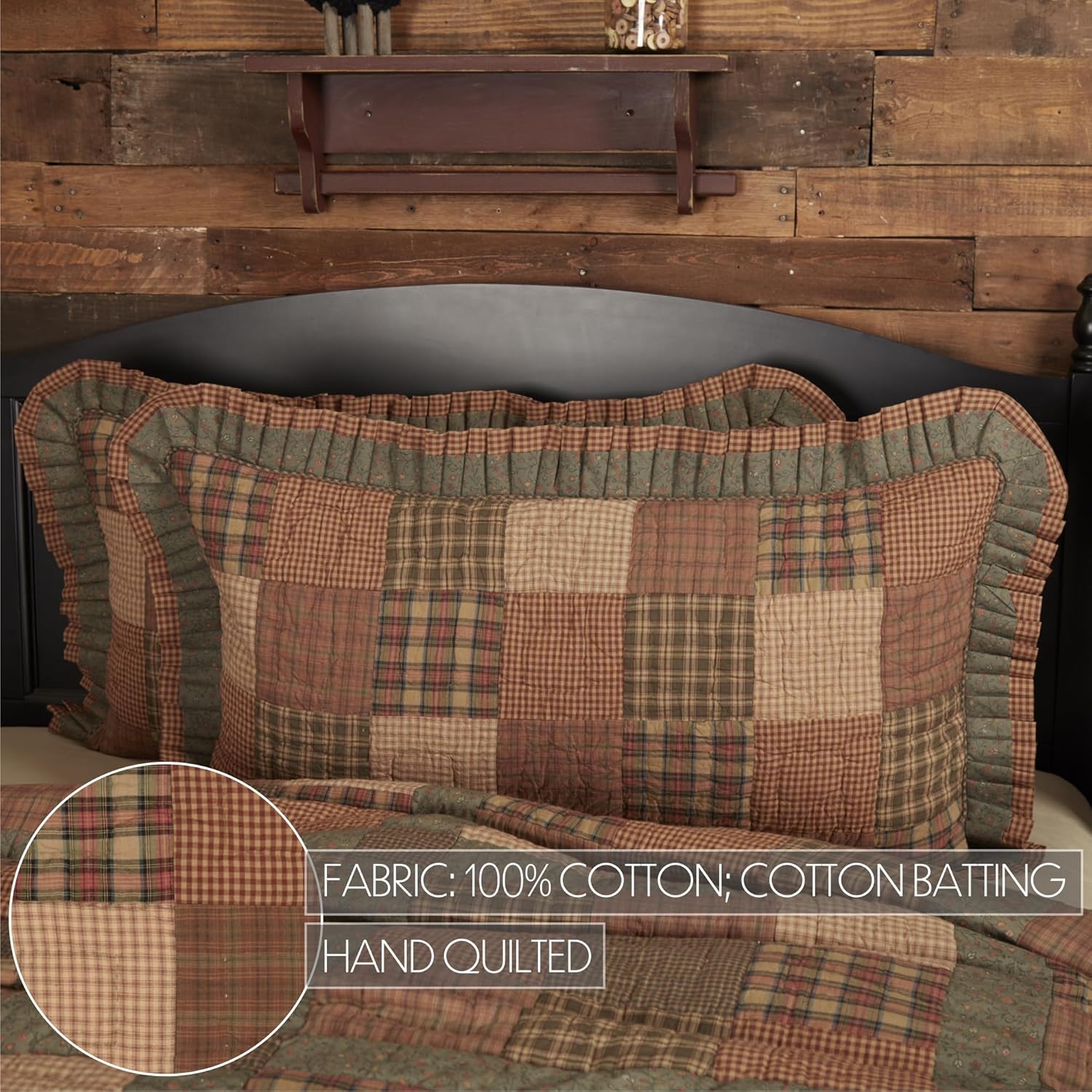 VHC Brands Crosswoods 3 Piece Quilt Set