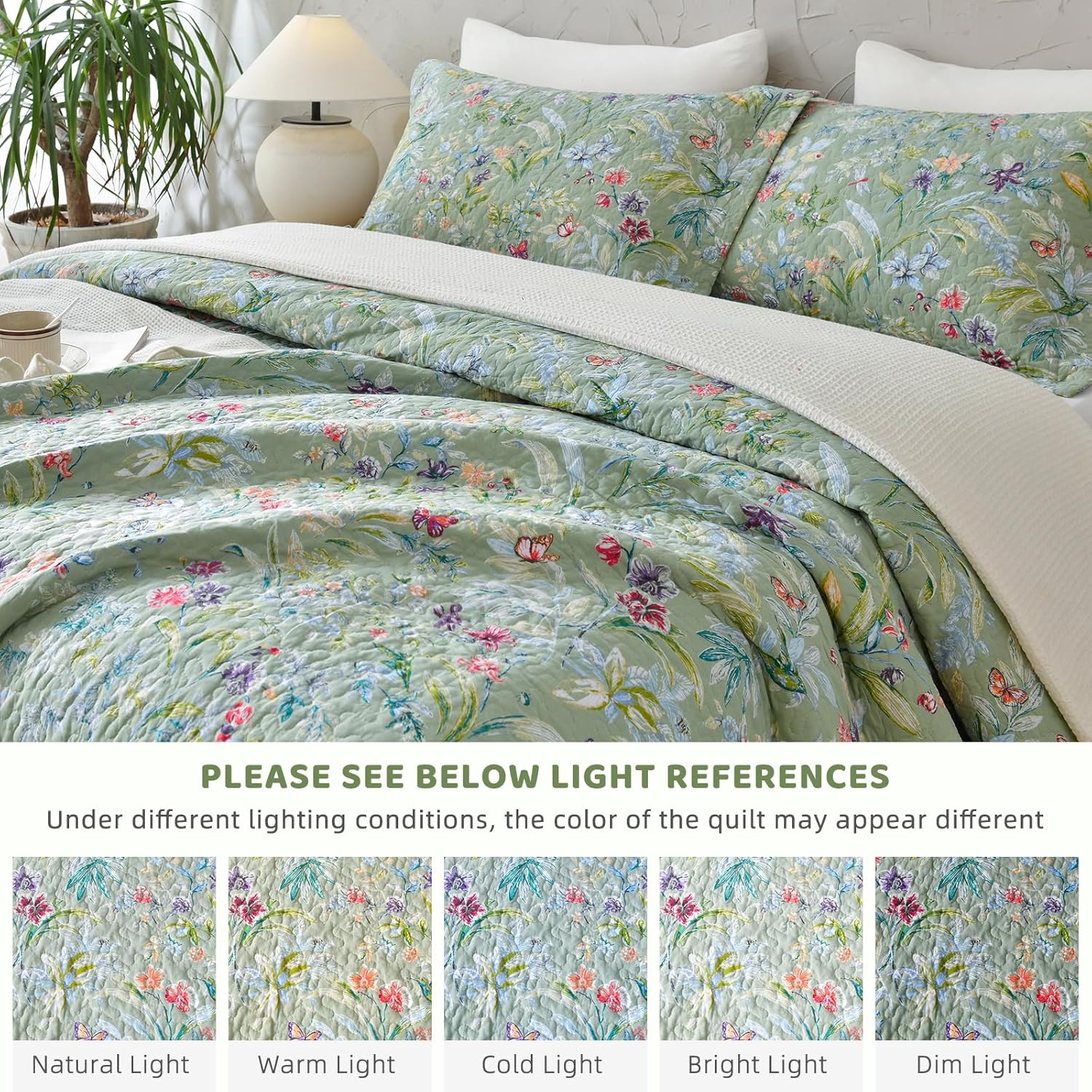 Sanracie 100 Cotton Oversized King Quilt Set 3Pcs