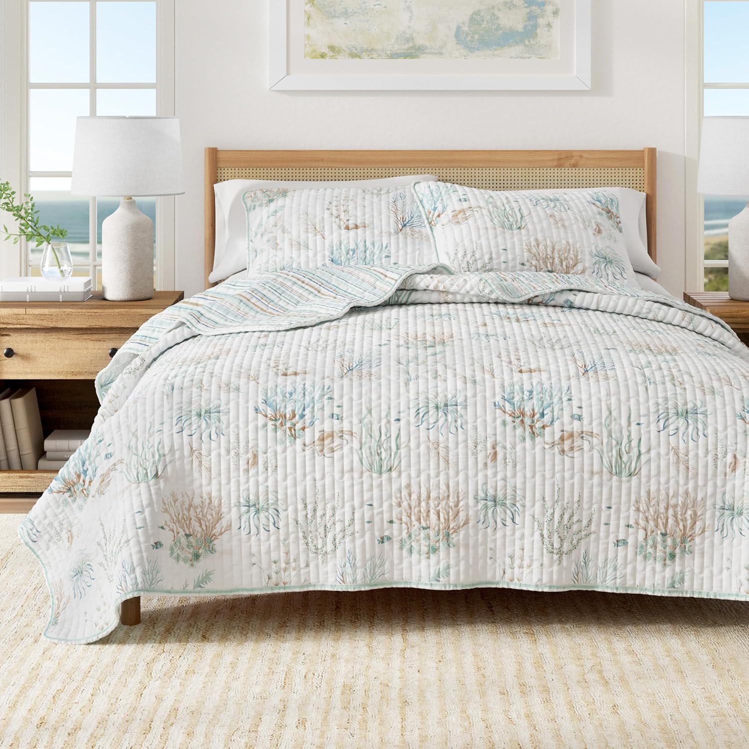 Great Bay Home King Size 100 Cotton Quilt Set with Shams
