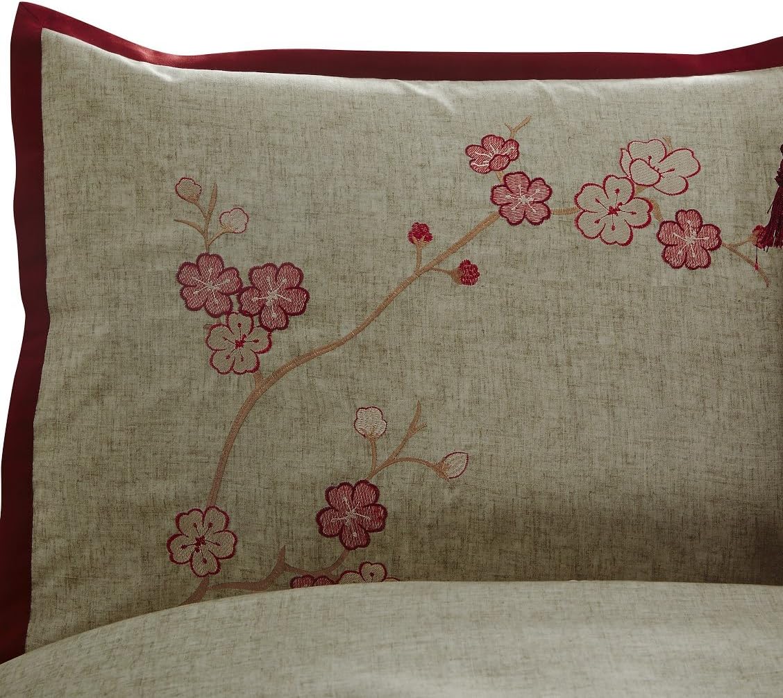 Chezmoi Miki 7-Piece Luxury Floral Comforter Set California King