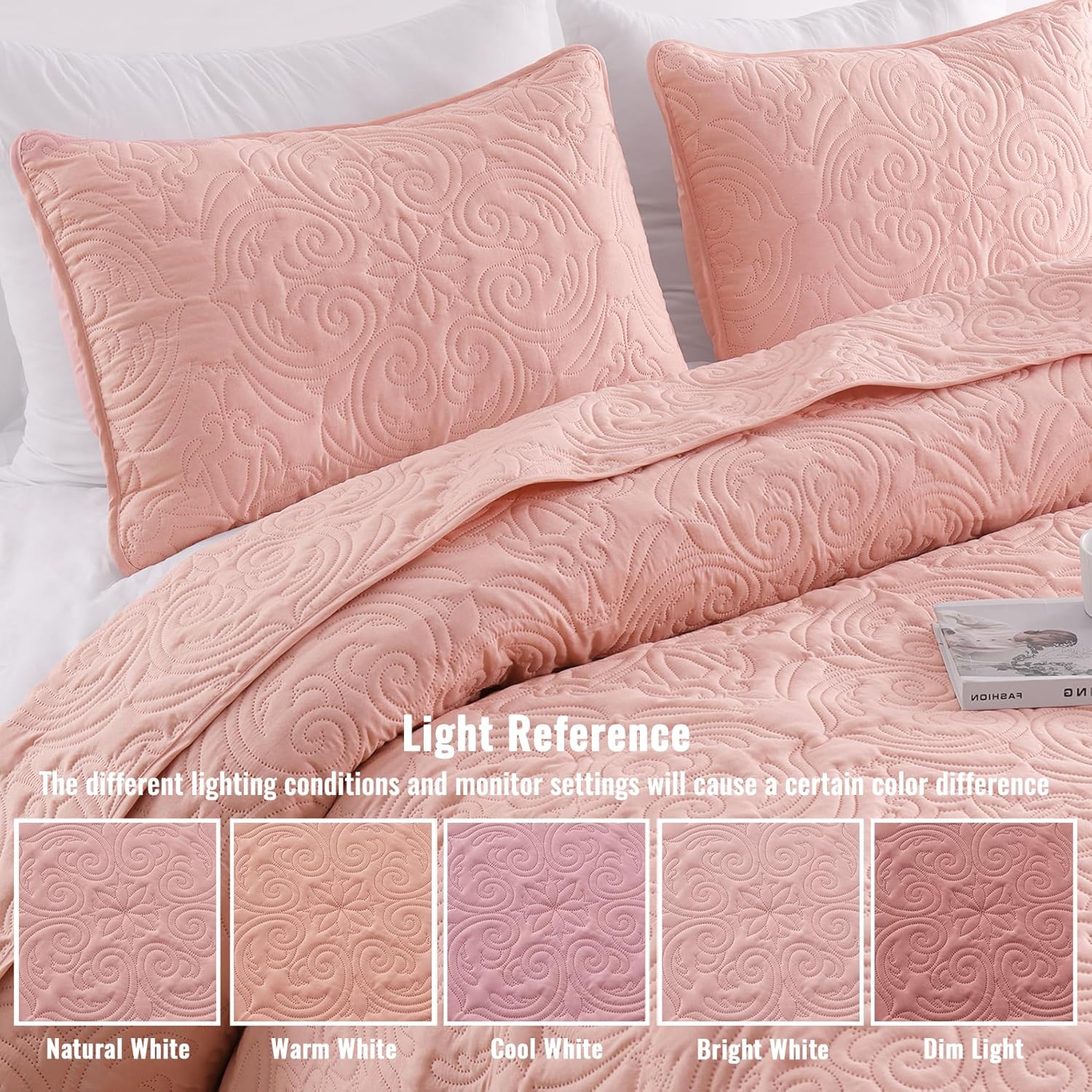 Exclusivo Mezcla Quilt Set King Size - Blush Pink