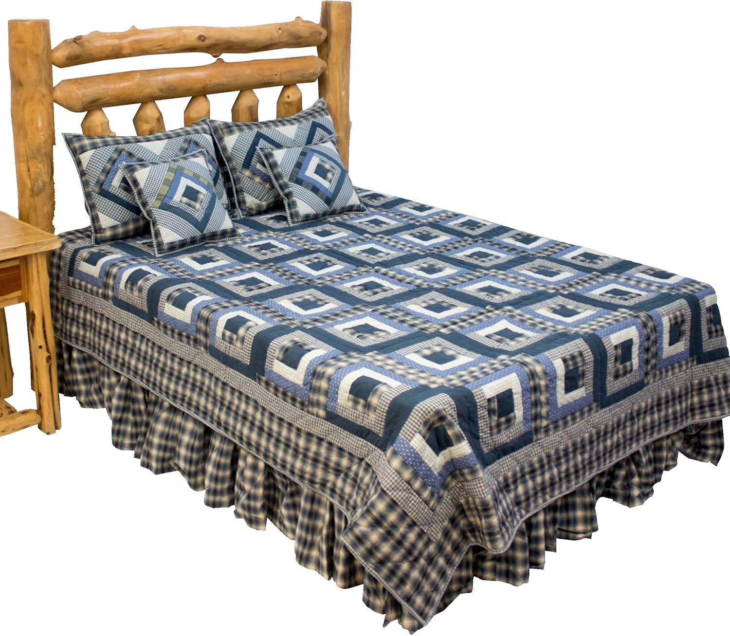 Patch Magic Blue Maze Twin Quilt Set