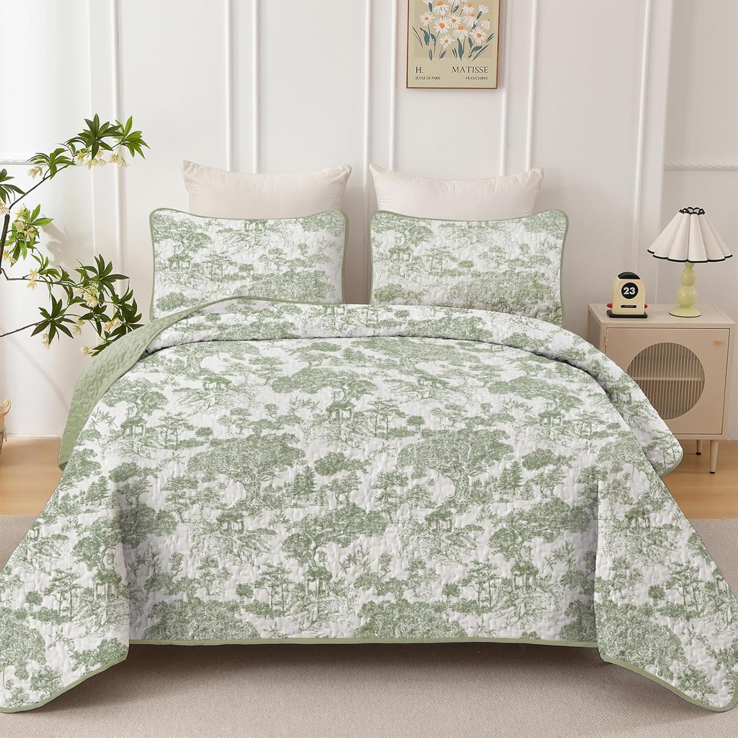 WONGS BEDDING Botanical Quilt Set California King