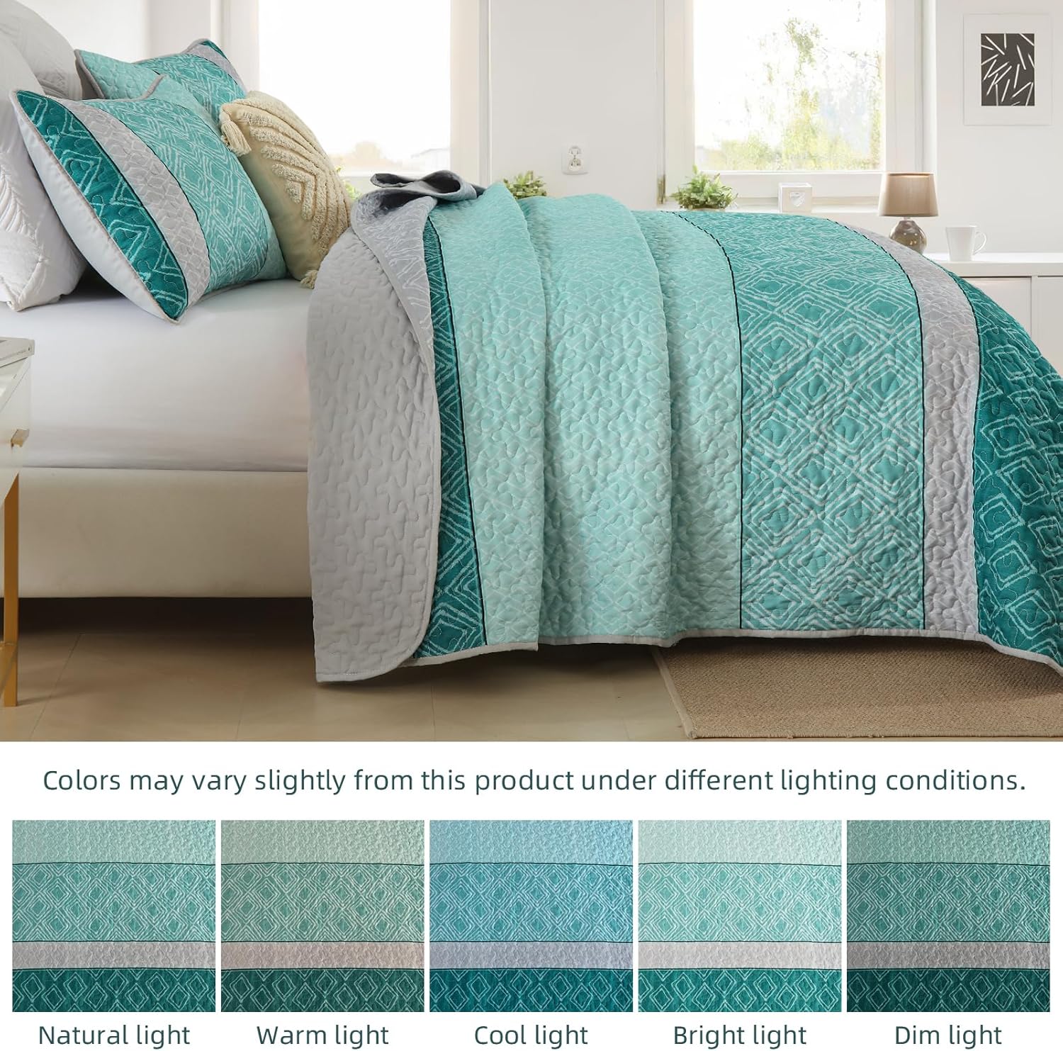 Cottolester Boho Quilt Set California King 3 Pieces 1