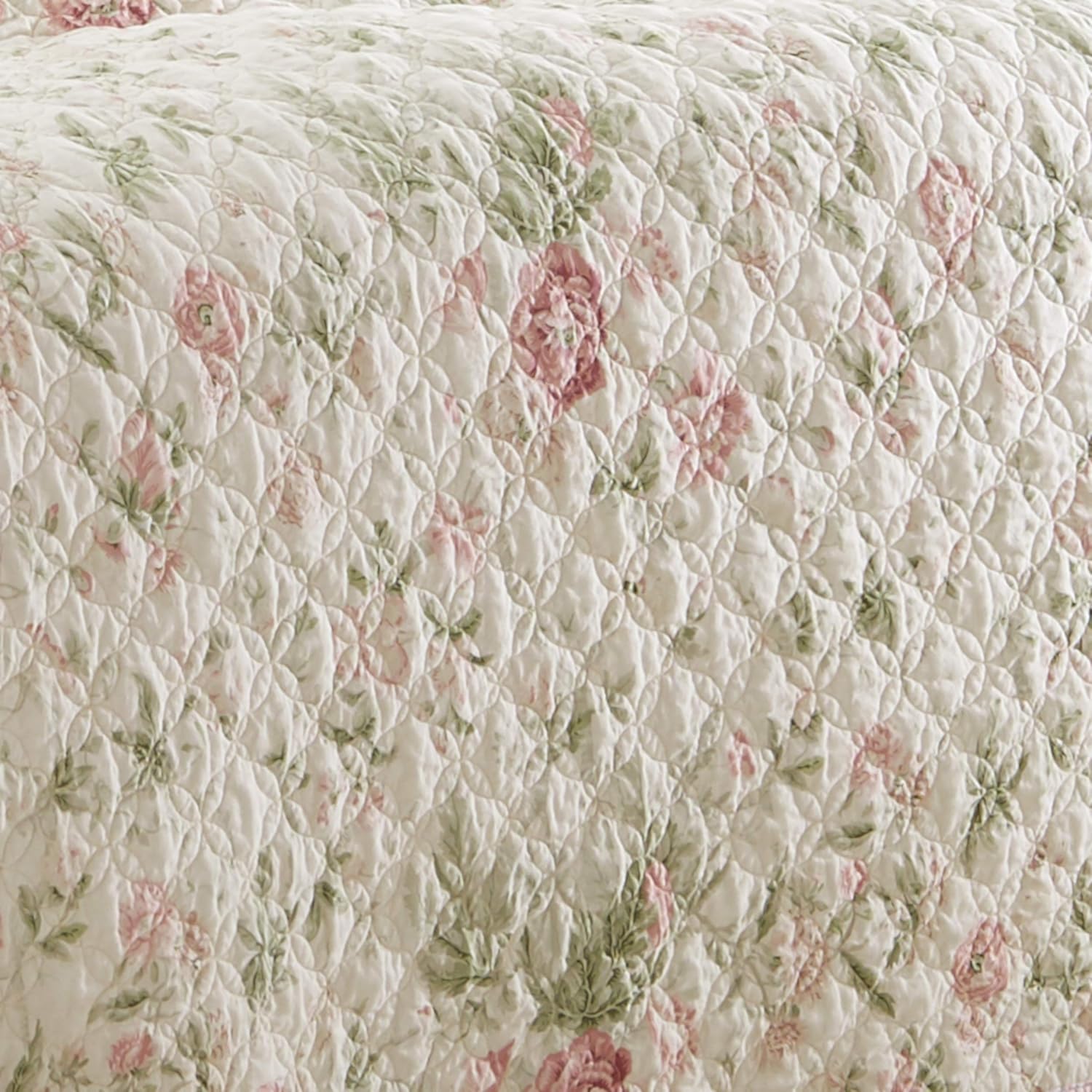 Laura Ashley Queen Quilt Set - Reversible Cotton Bedding with Shams